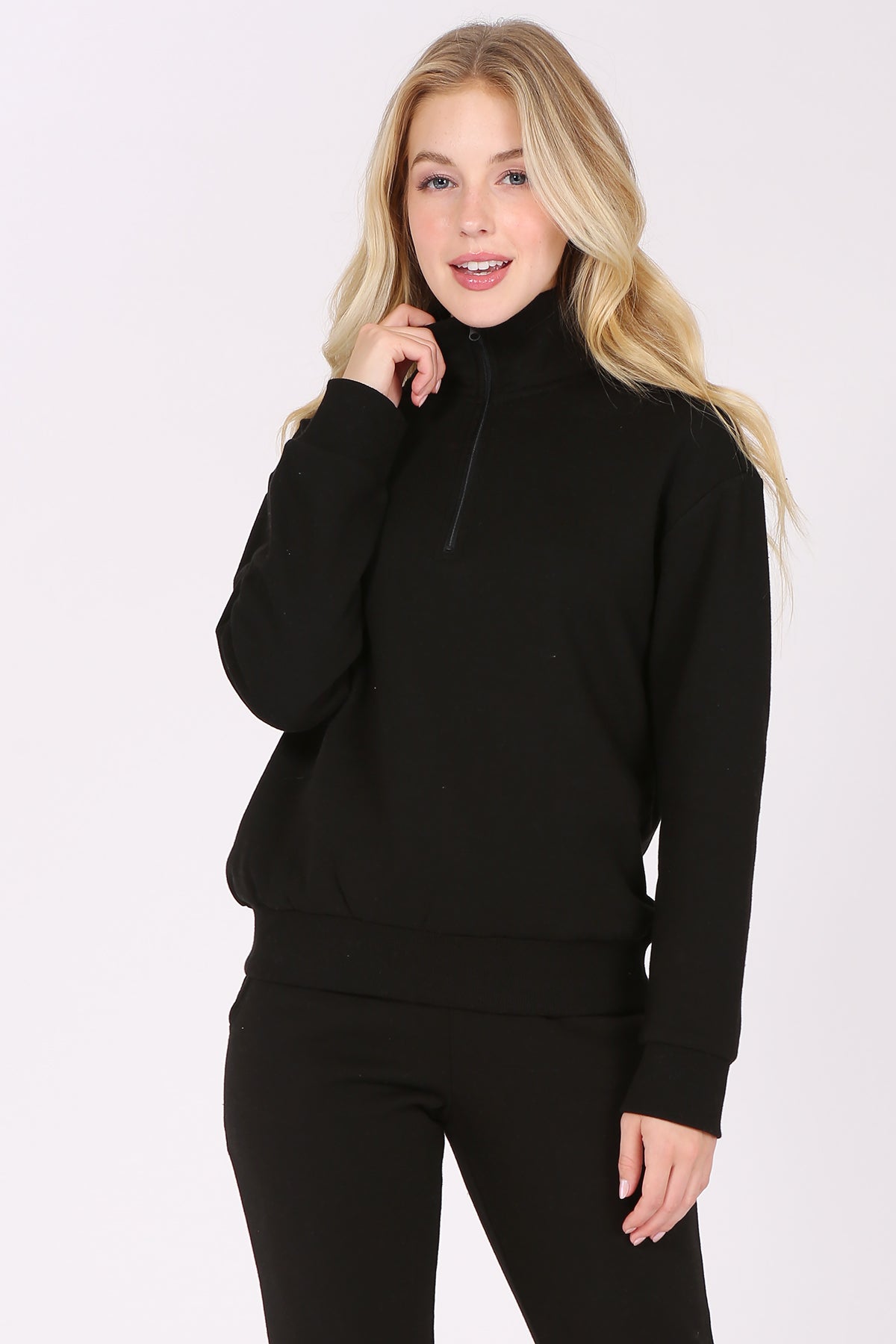 Quarter-Zip Fleece Pullover Sweatshirt