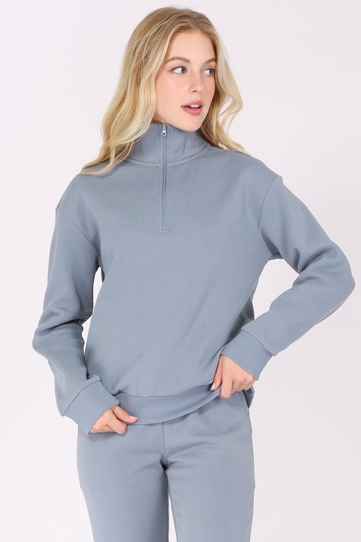 Quarter-Zip Fleece Pullover Sweatshirt