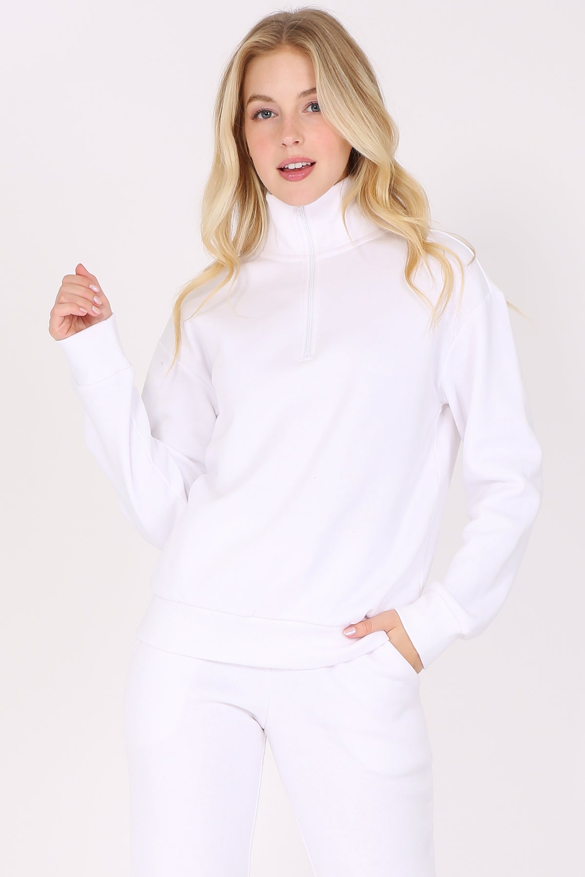 Quarter-Zip Fleece Pullover Sweatshirt