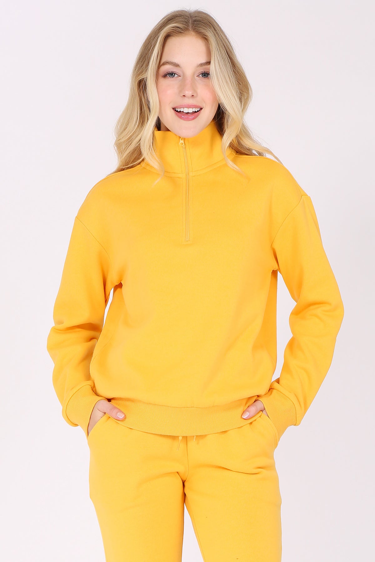 Quarter-Zip Fleece Pullover Sweatshirt