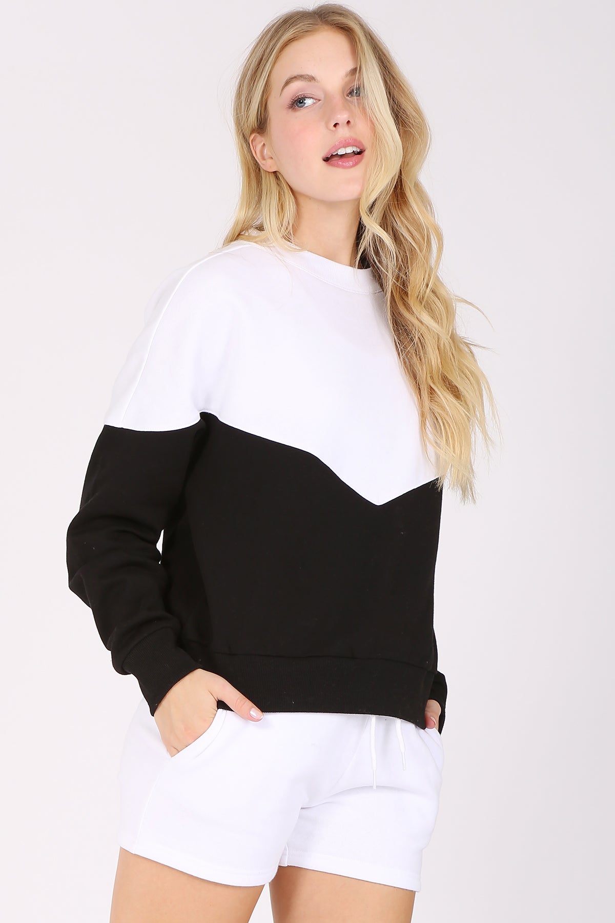 Color Block Fleece Sweatshirt