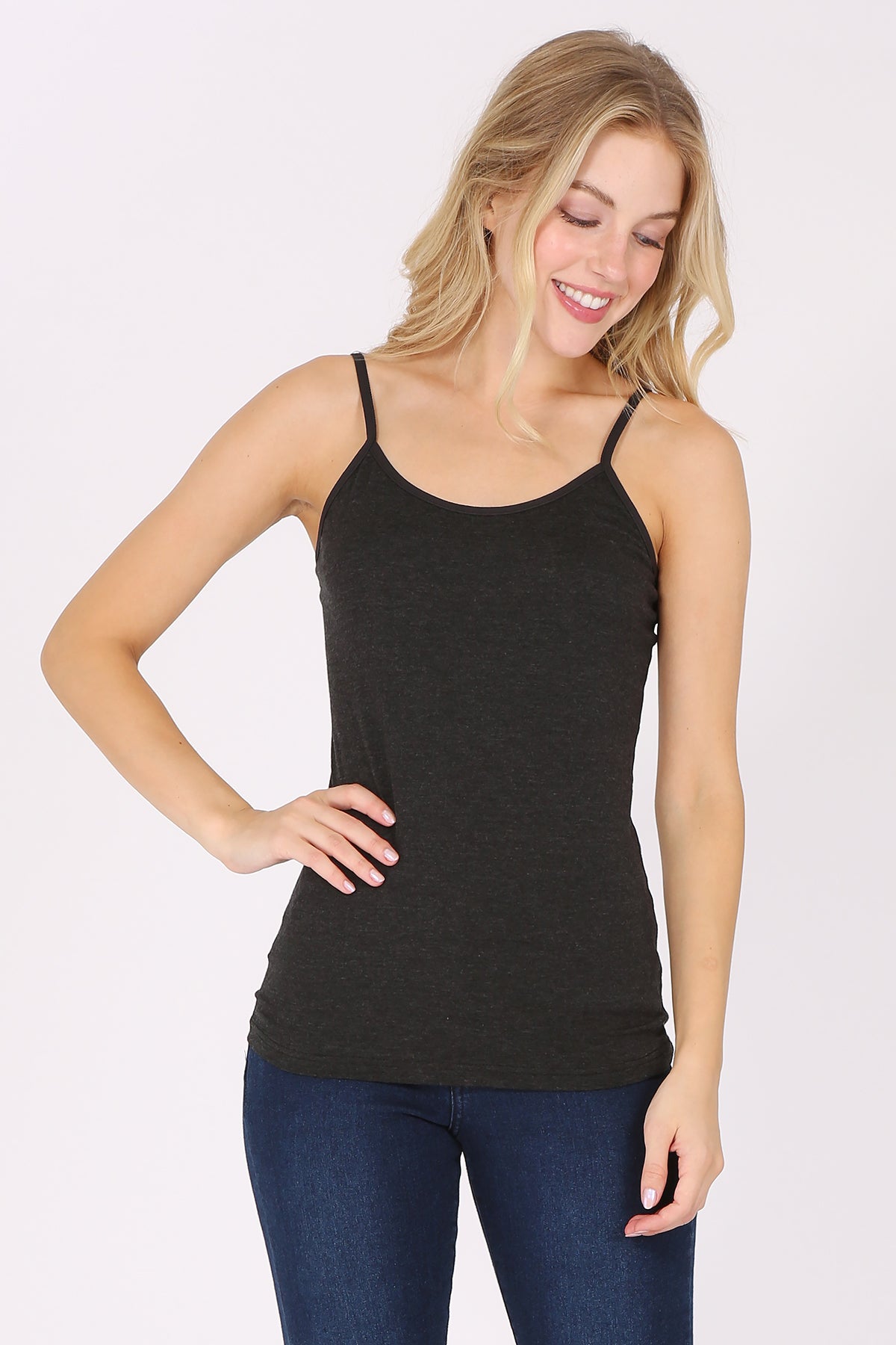 Solid Spaghetti Strap Camisole Tank Top