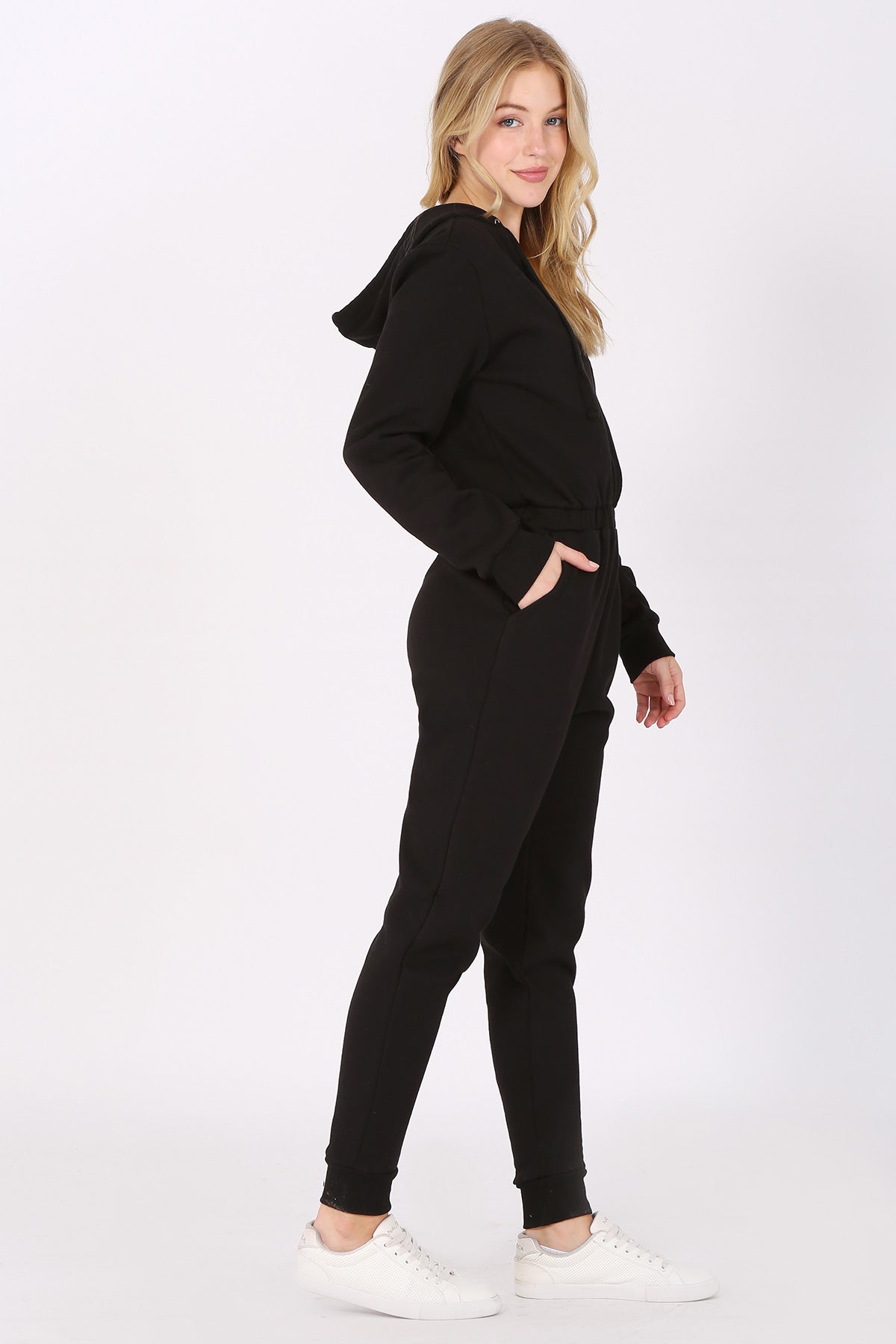 Fleece Zip Up Hoodie Jumpsuit