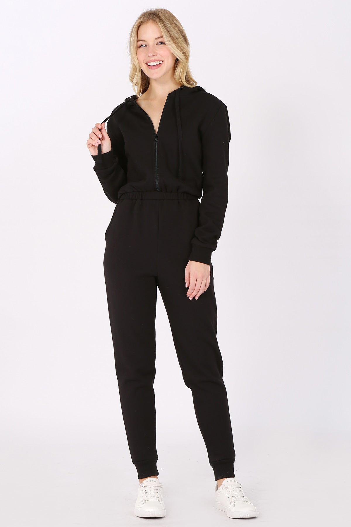 Fleece Zip Up Hoodie Jumpsuit