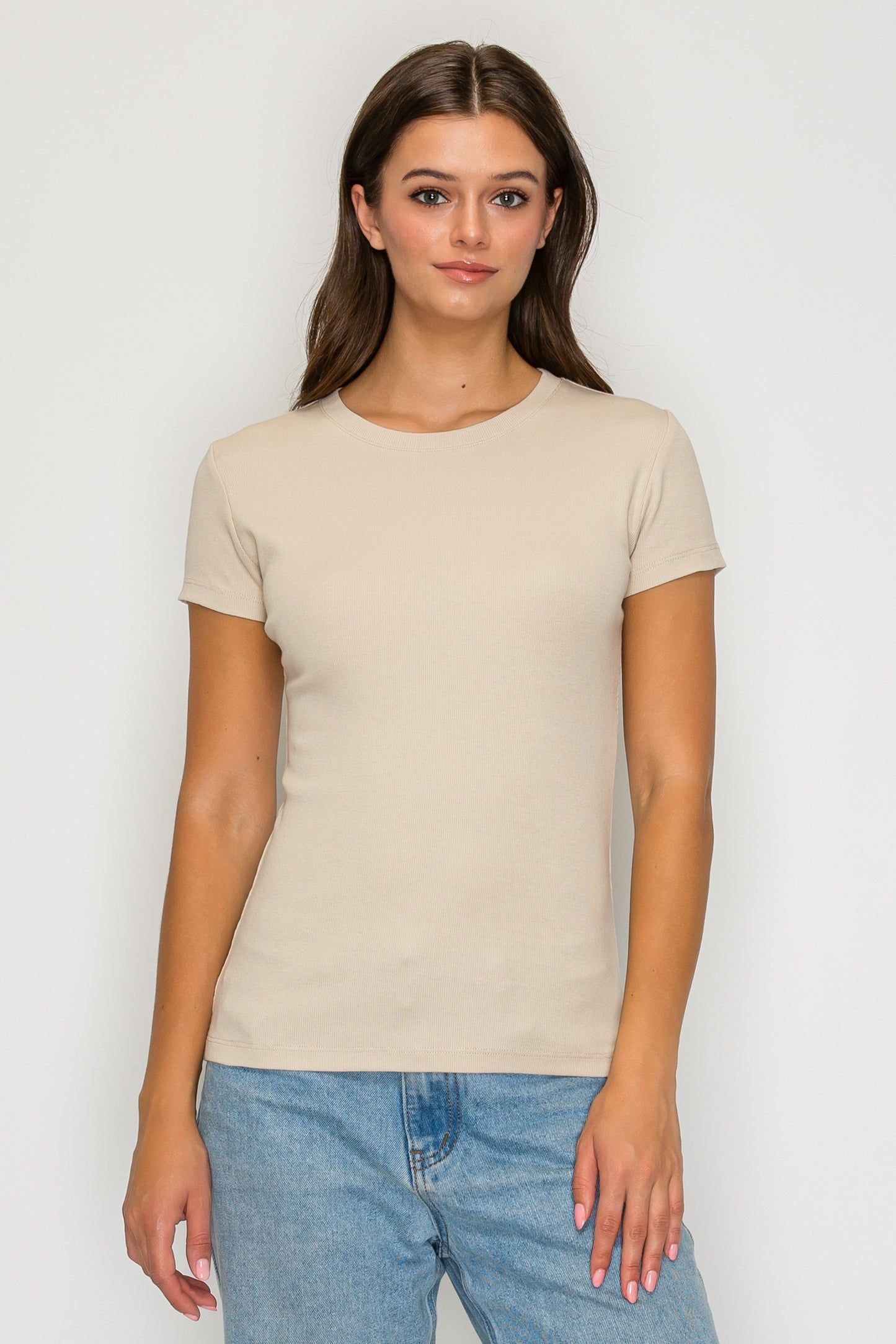 Short Sleeve Mini Ribbed Tee