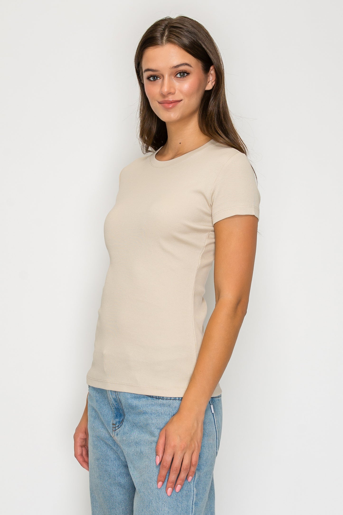 Short Sleeve Mini Ribbed Tee