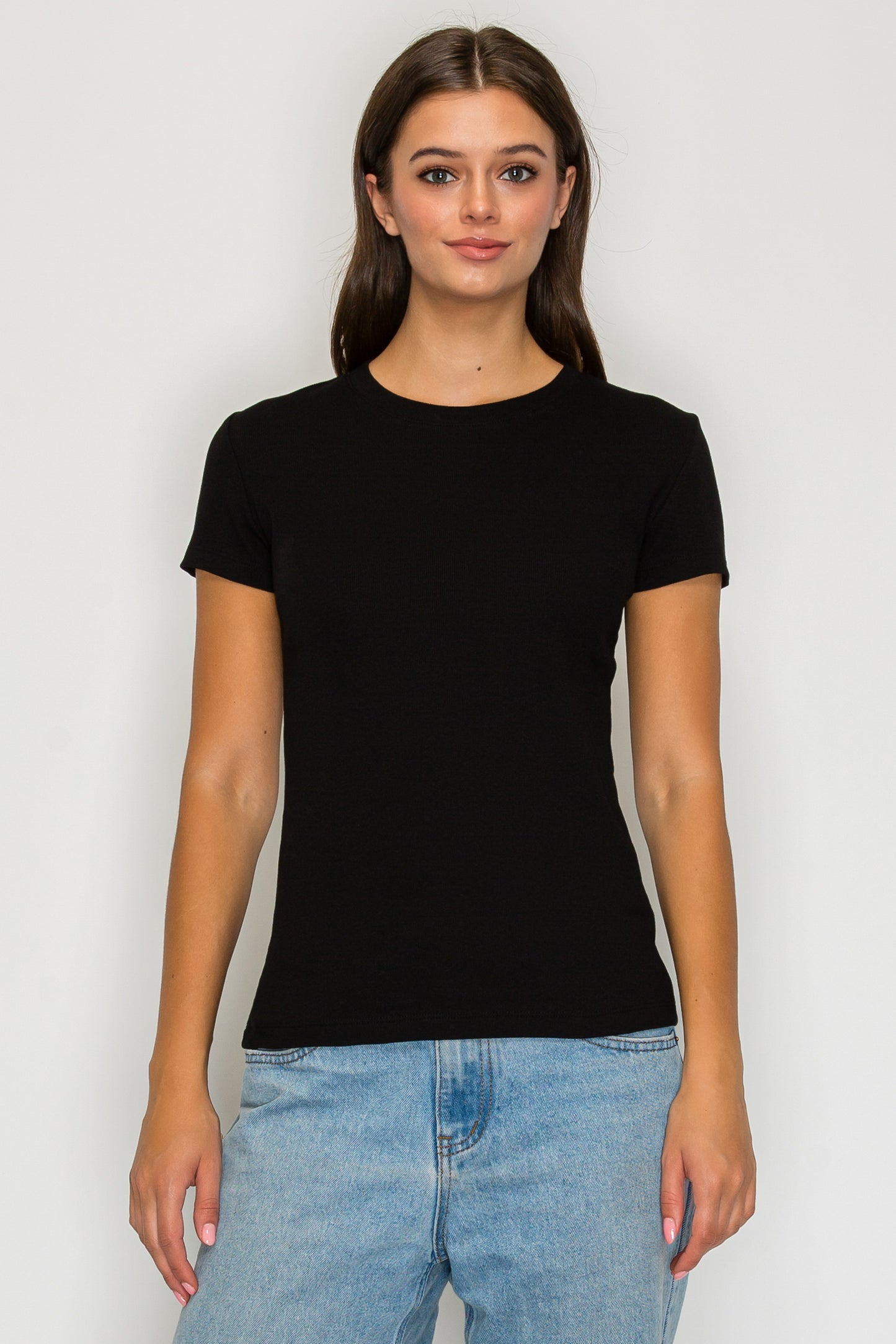 Short Sleeve Mini Ribbed Tee