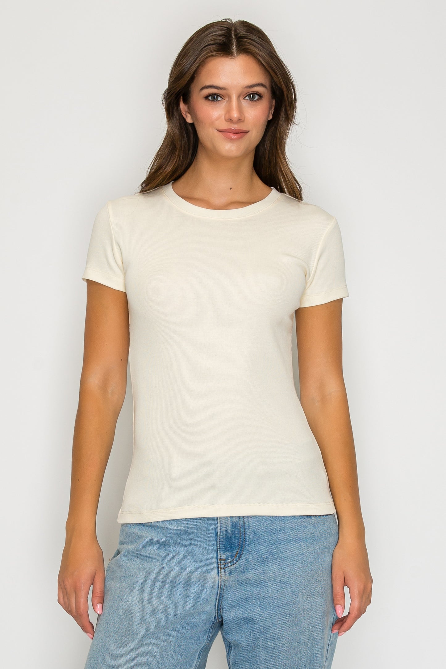 Short Sleeve Mini Ribbed Tee