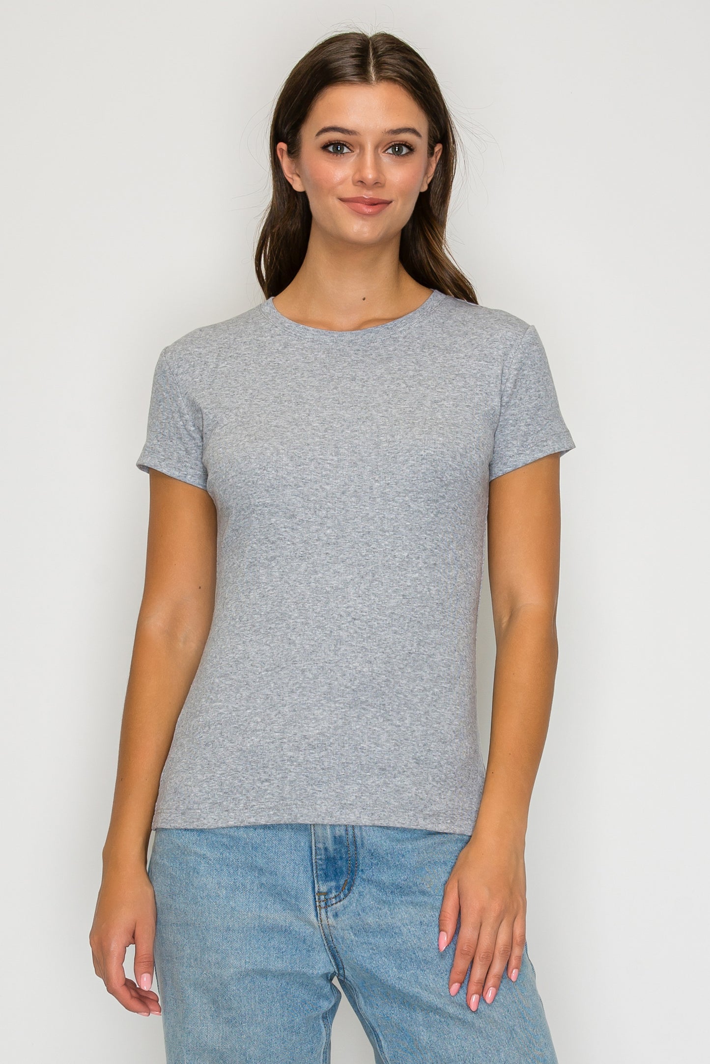 Short Sleeve Mini Ribbed Tee