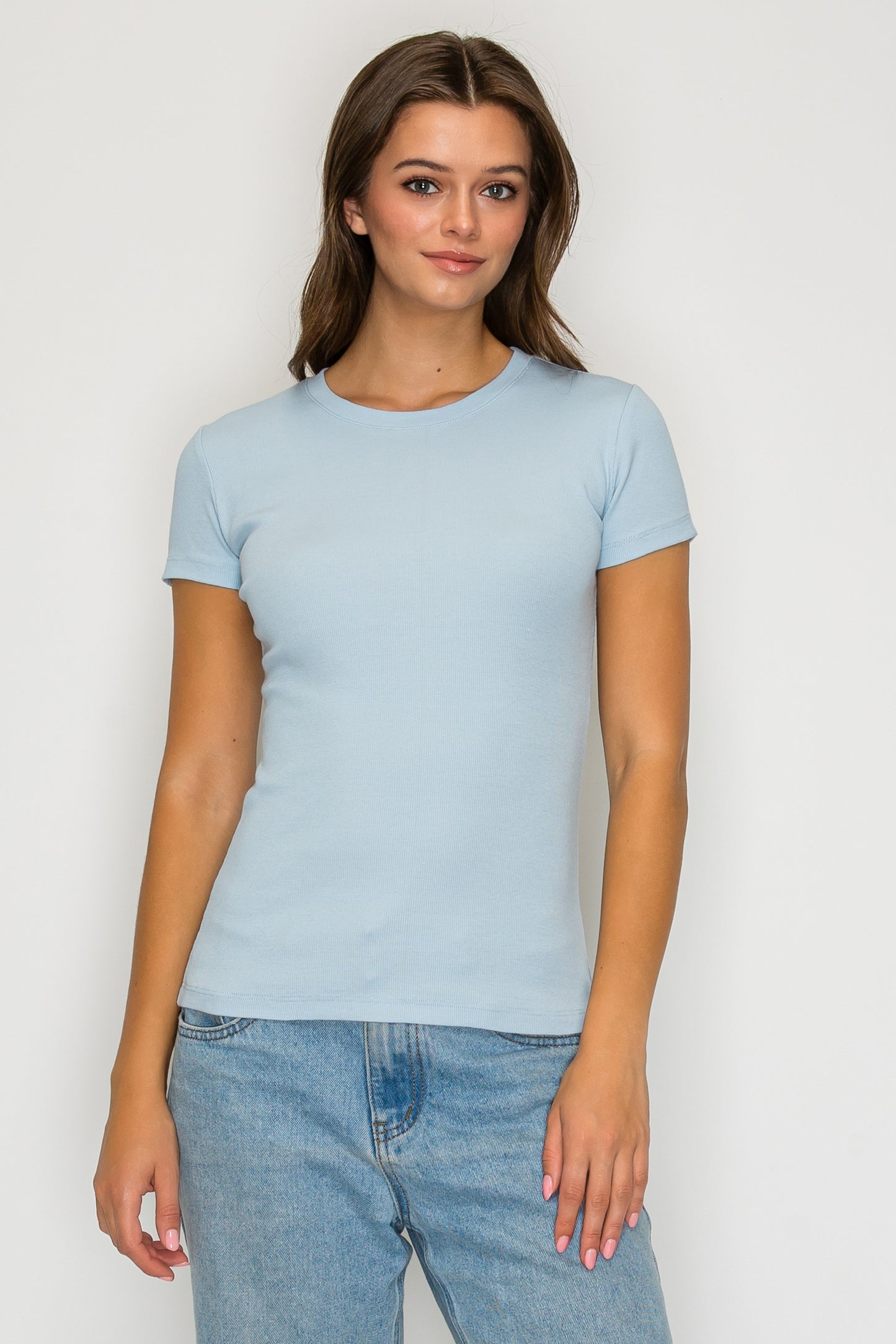 Short Sleeve Mini Ribbed Tee