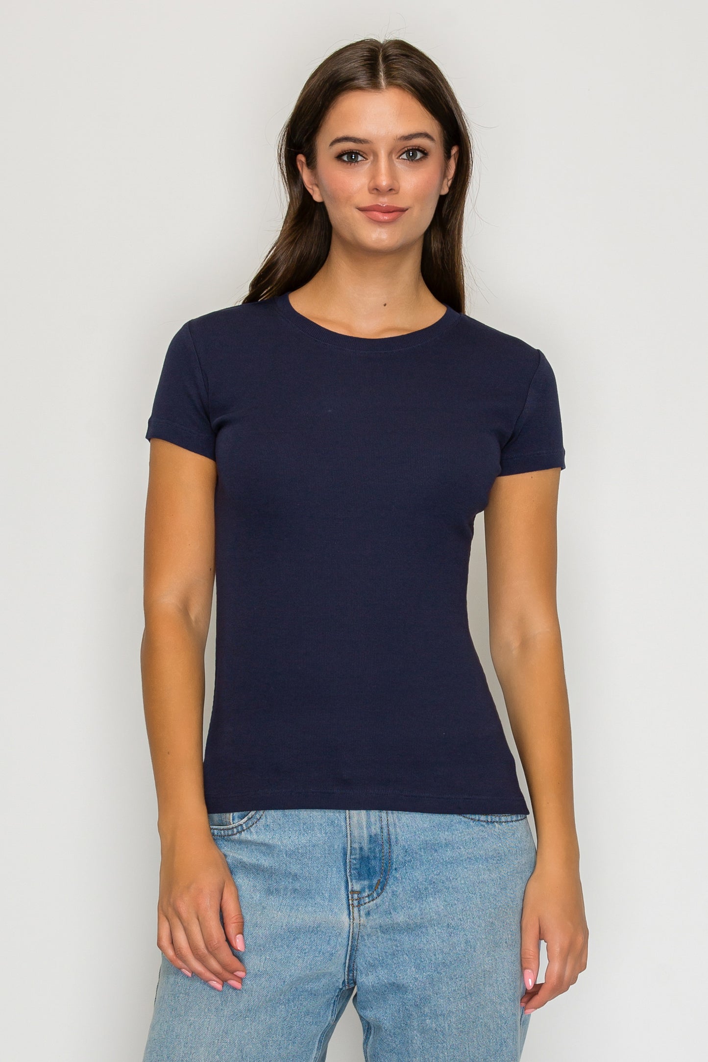 Short Sleeve Mini Ribbed Tee