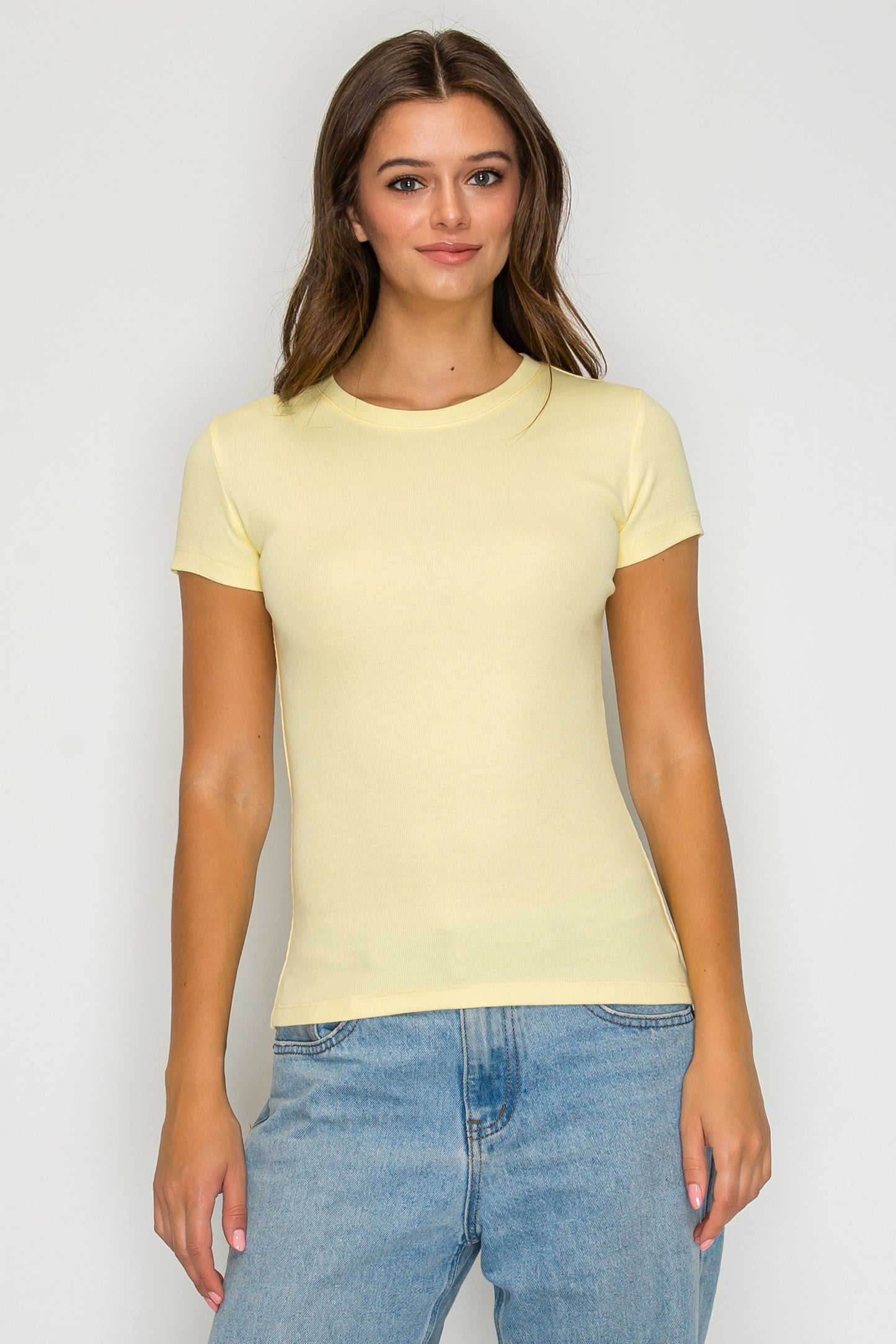 Short Sleeve Mini Ribbed Tee