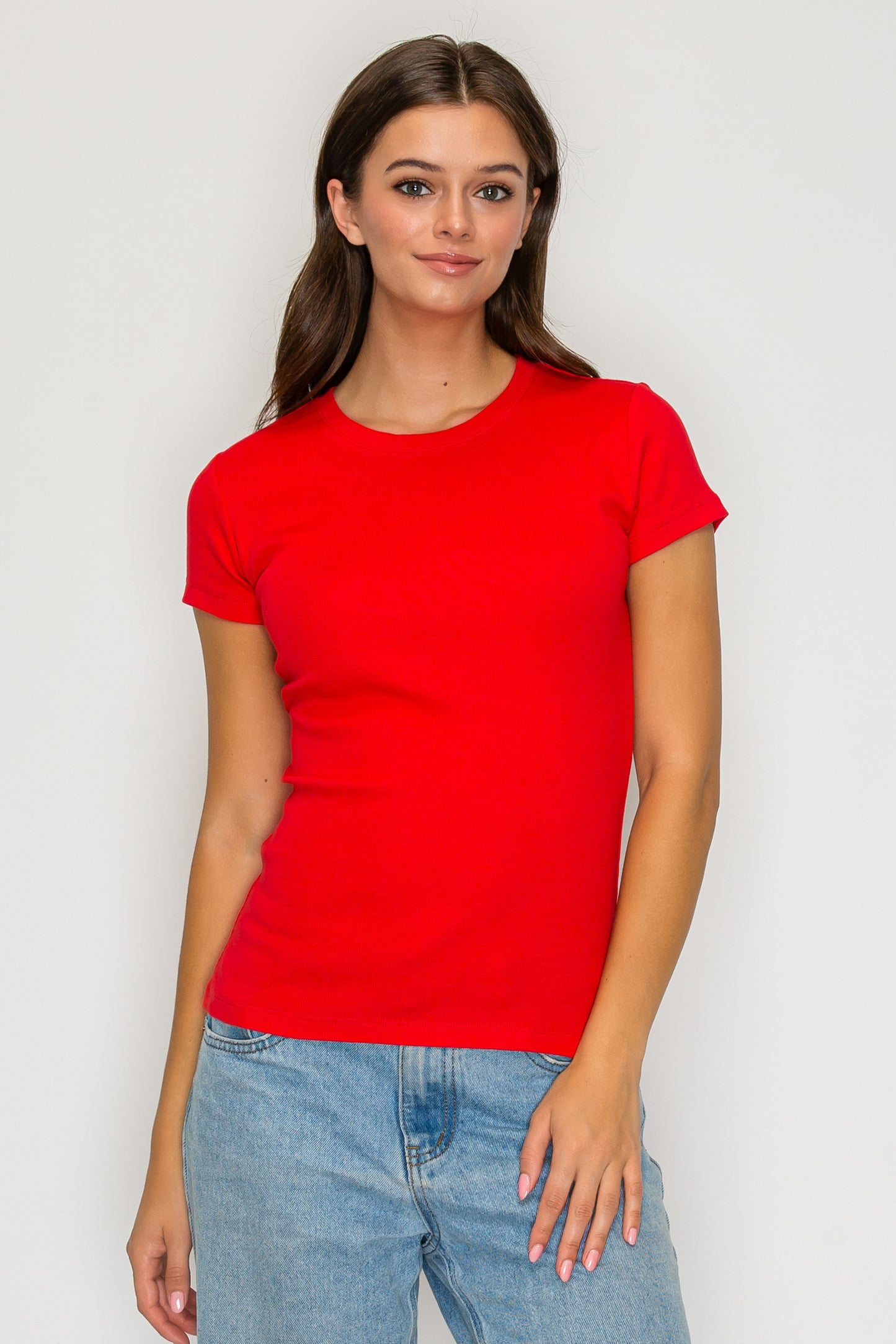 Short Sleeve Mini Ribbed Tee