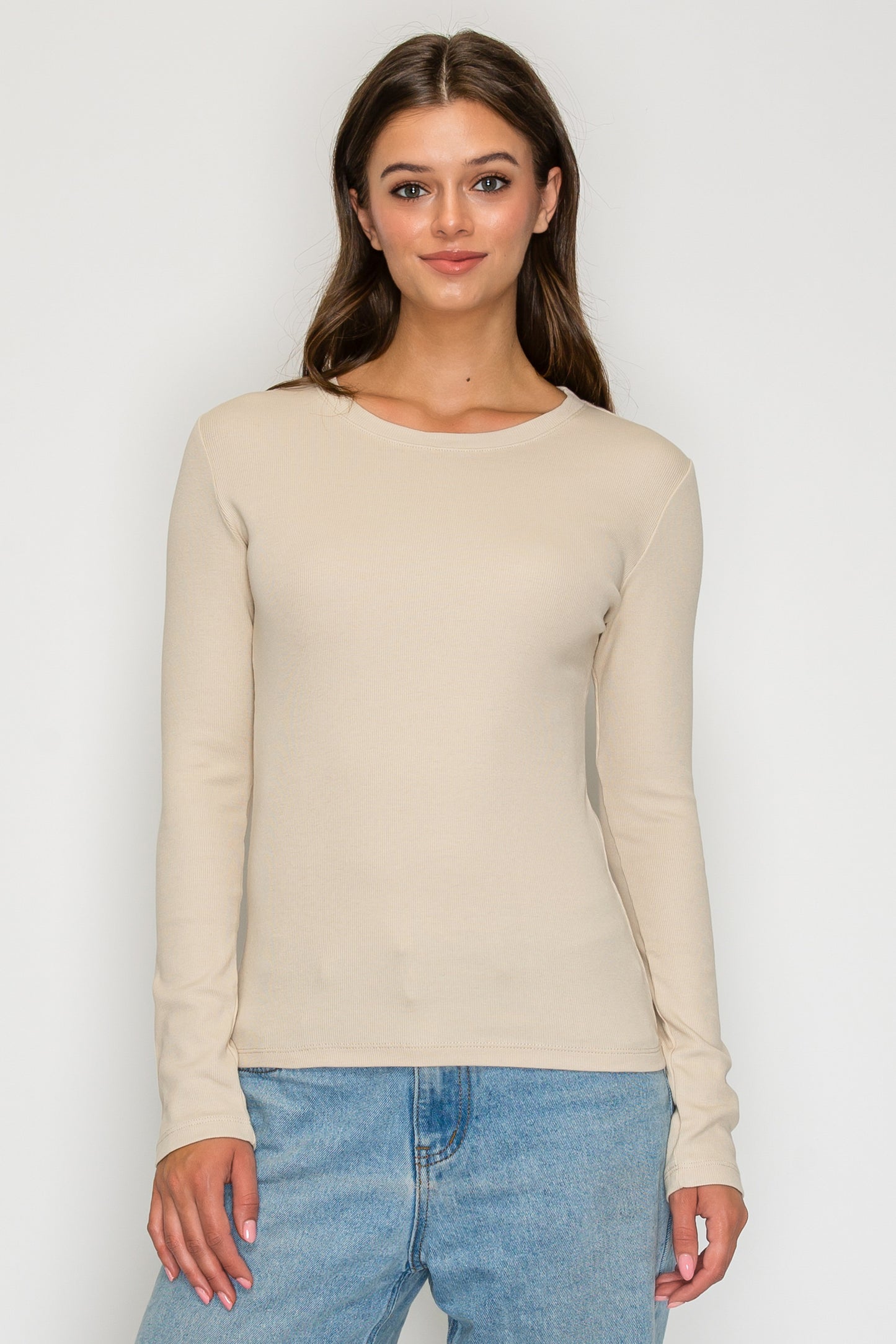 Long Sleeve Mini Ribbed Tee