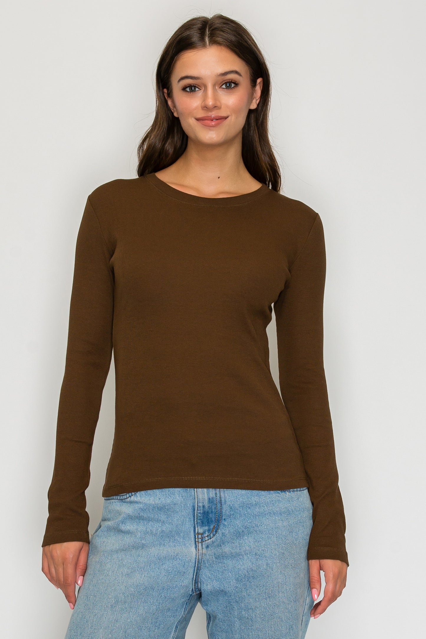 Long Sleeve Mini Ribbed Tee