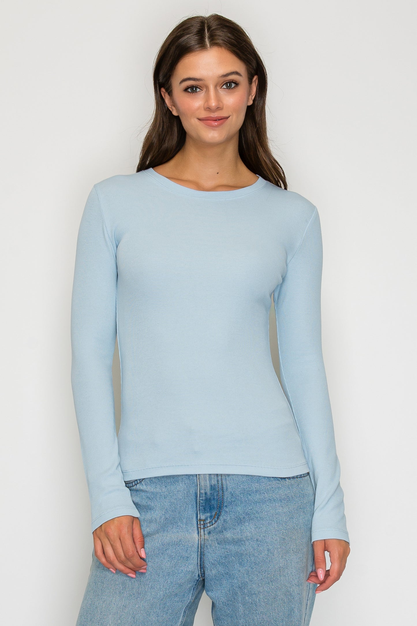 Long Sleeve Mini Ribbed Tee