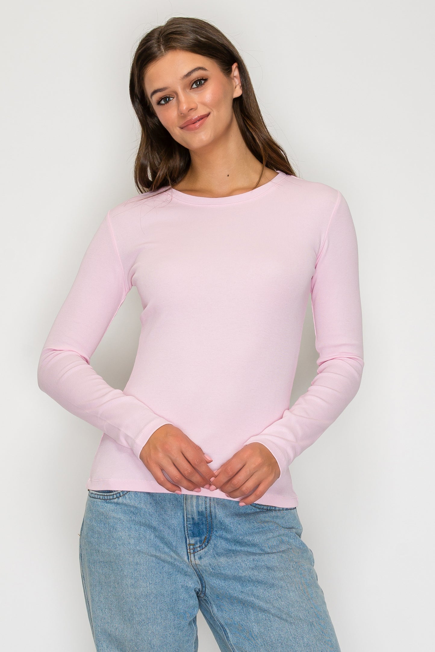 Long Sleeve Mini Ribbed Tee