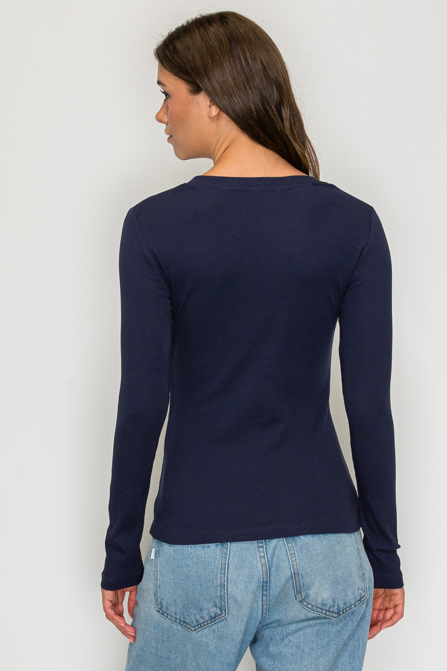 Long Sleeve Mini Ribbed Tee