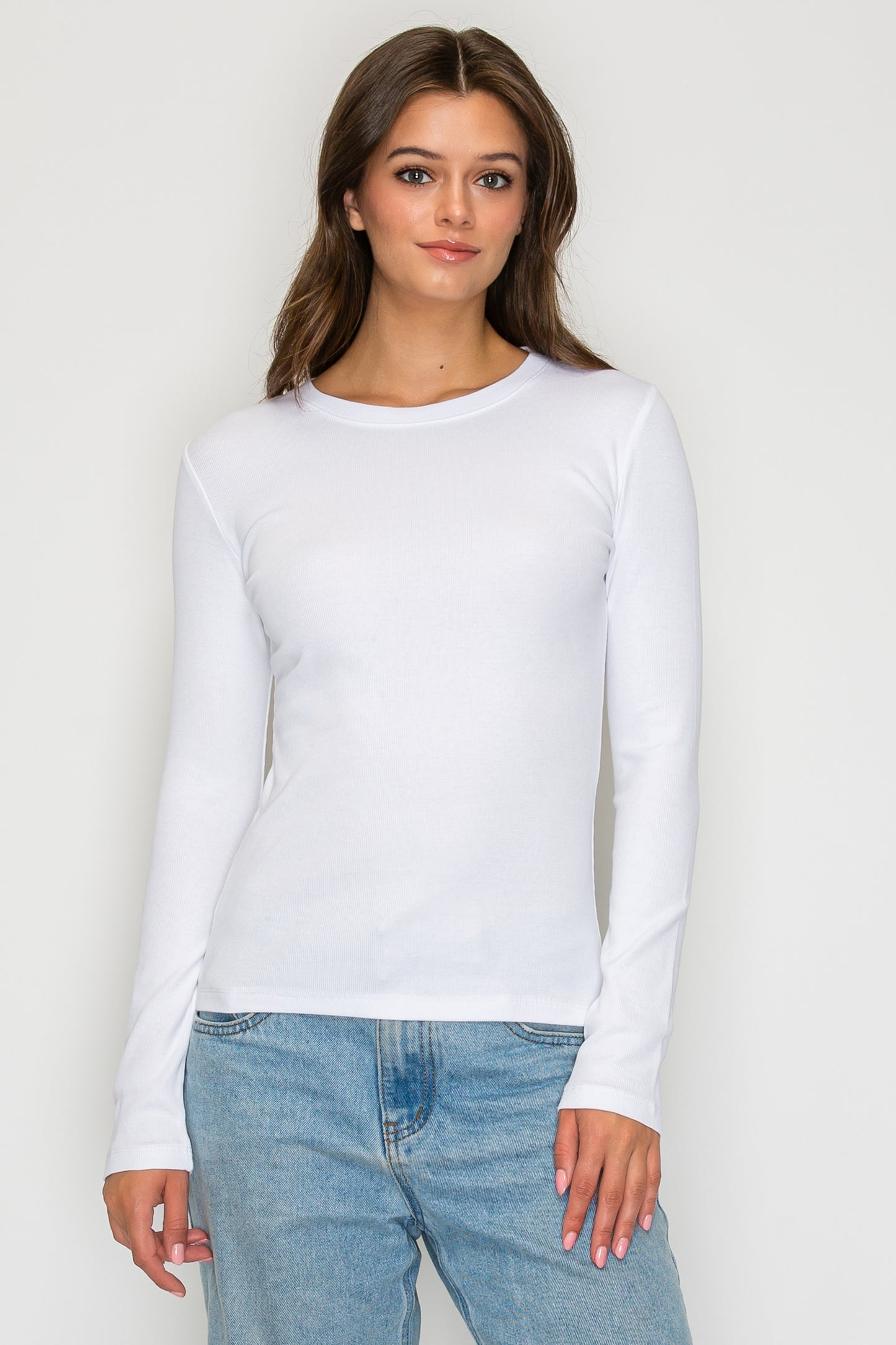 Long Sleeve Mini Ribbed Tee