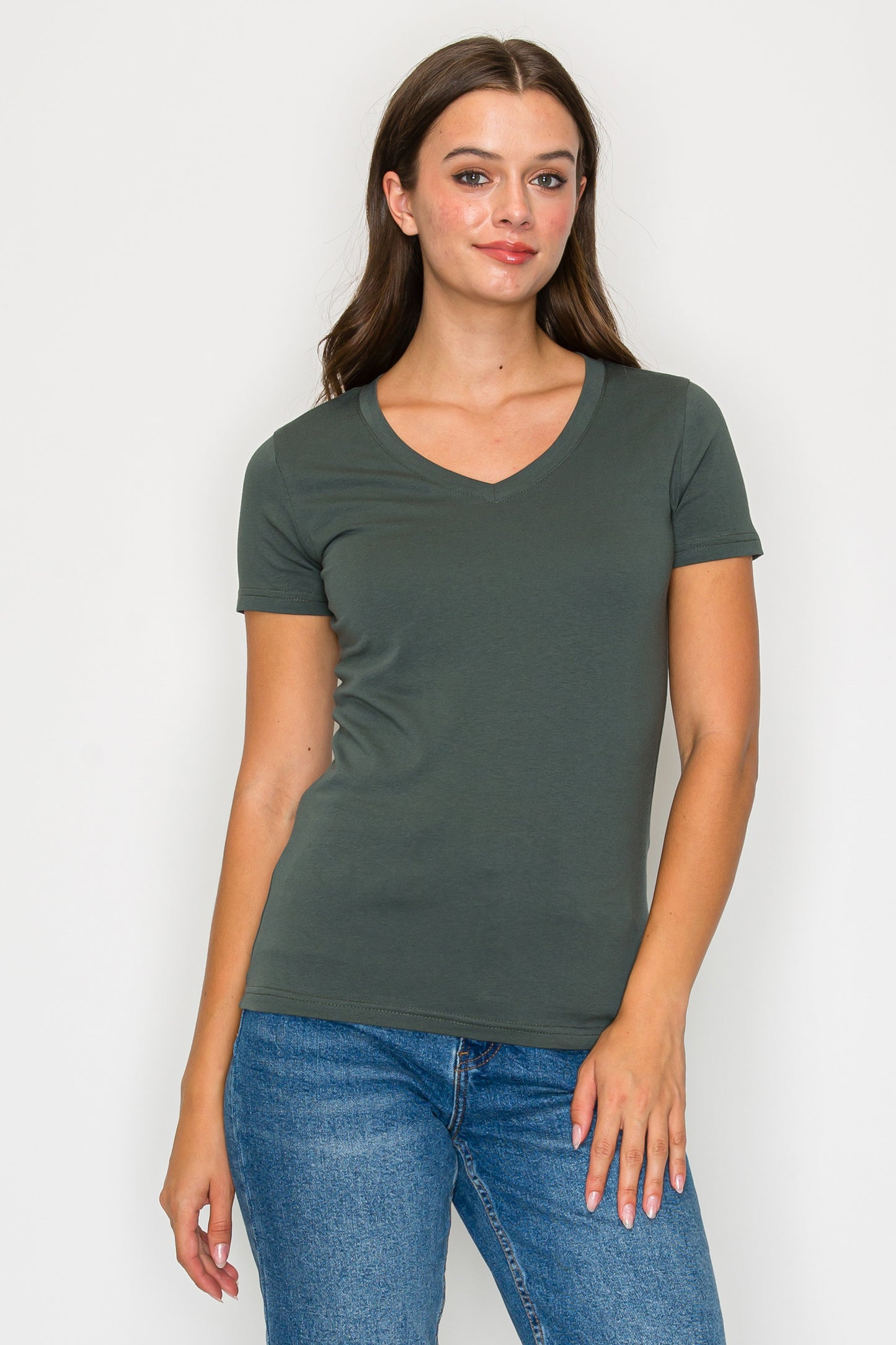 Short Sleeve V-Neck T-Shirt (Plus Size)