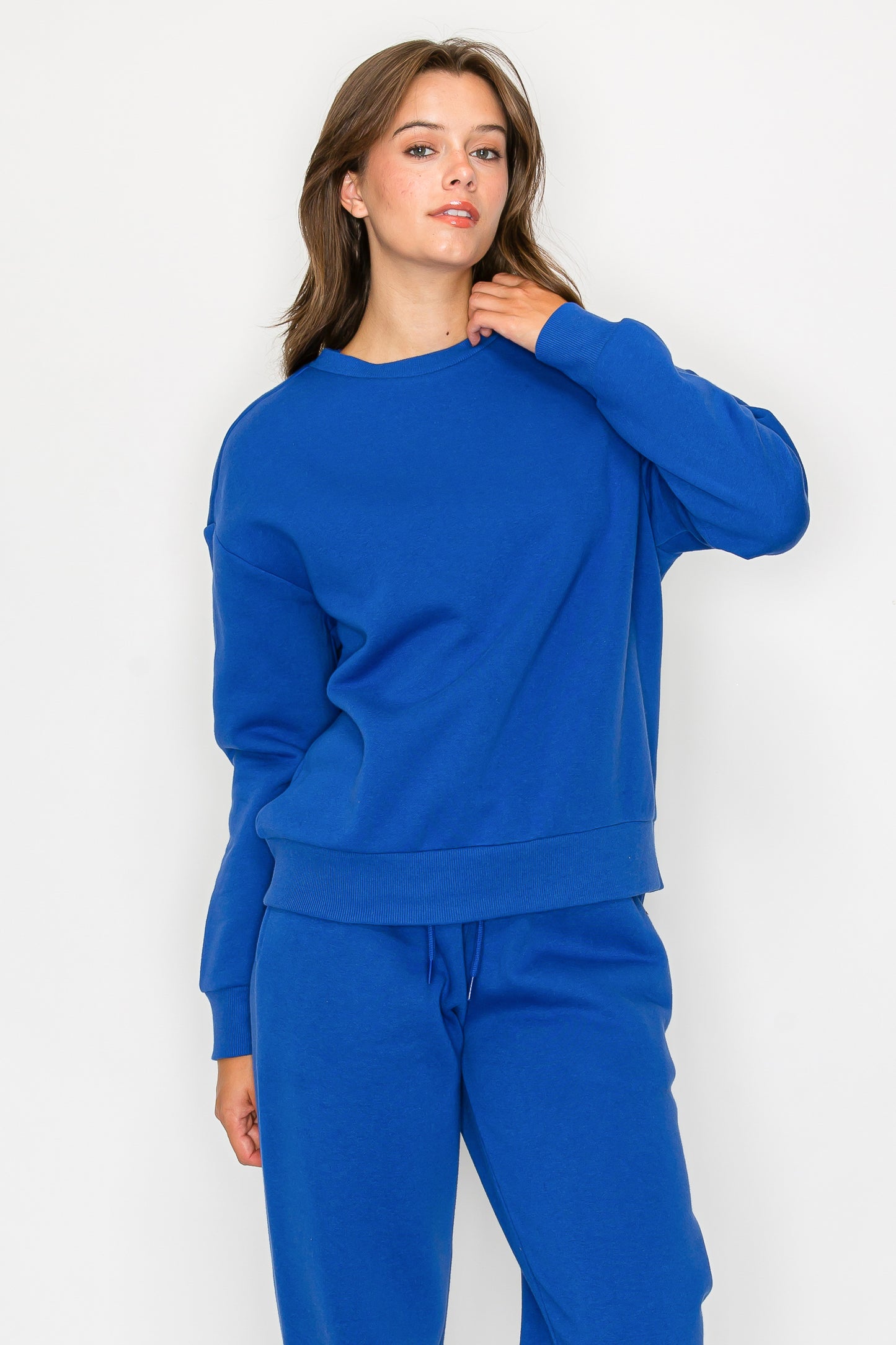 Oversized Crewneck Fleece Sweatshirt