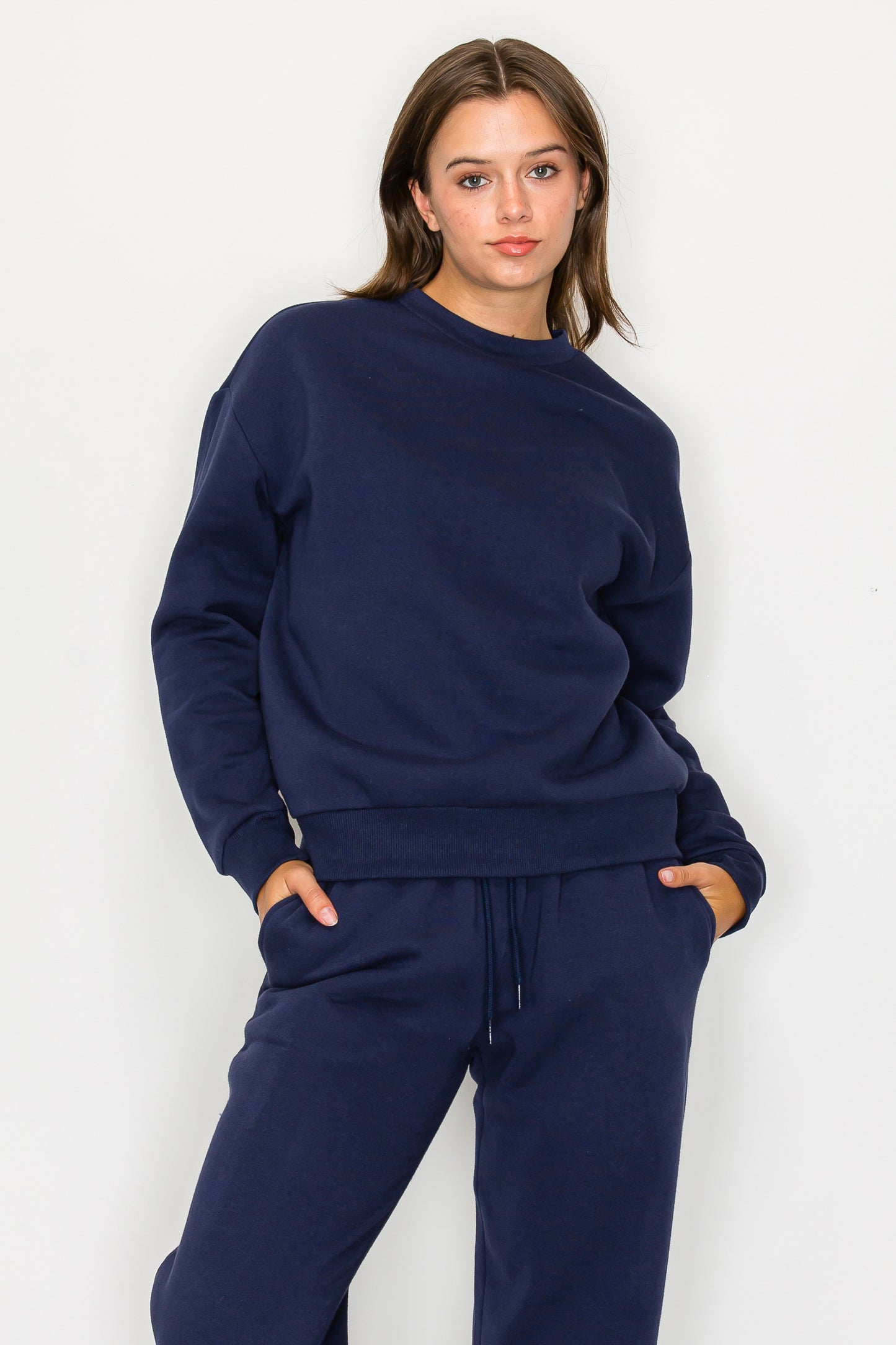 Oversized Crewneck Fleece Sweatshirt