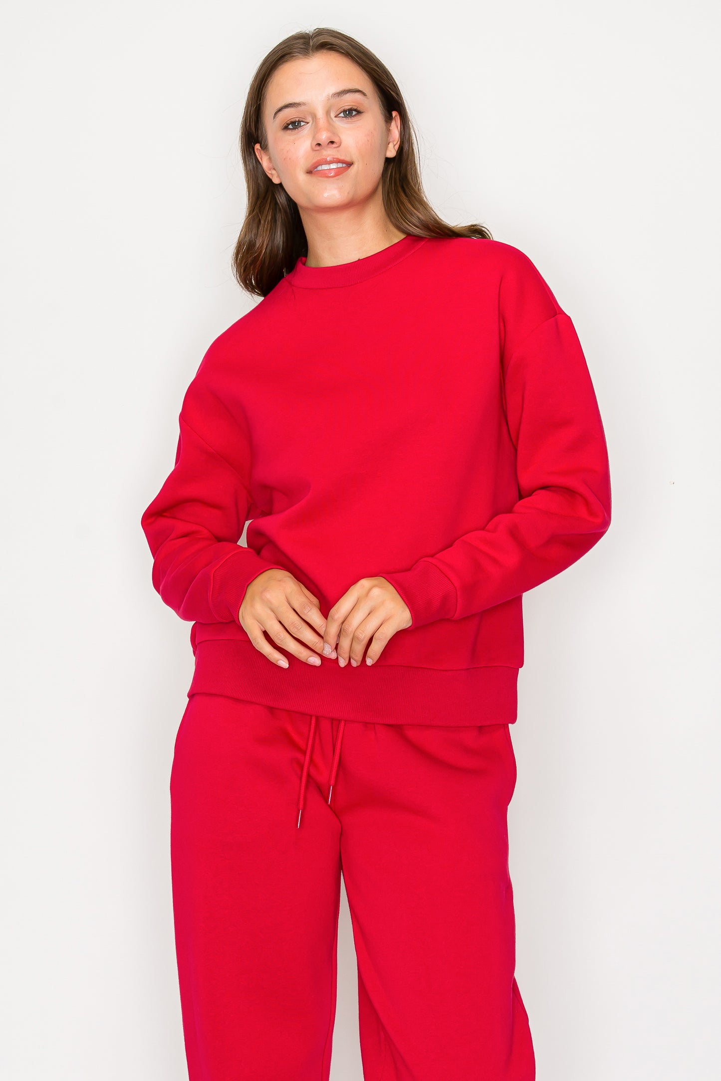 Oversized Crewneck Fleece Sweatshirt