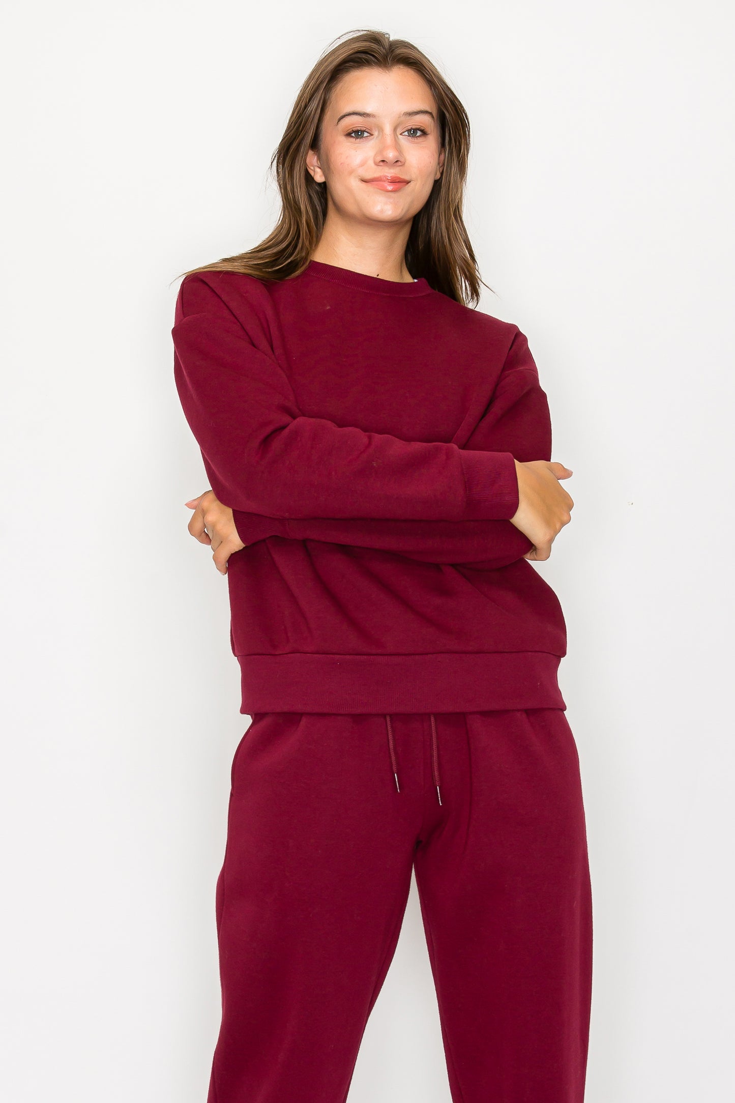 Oversized Crewneck Fleece Sweatshirt