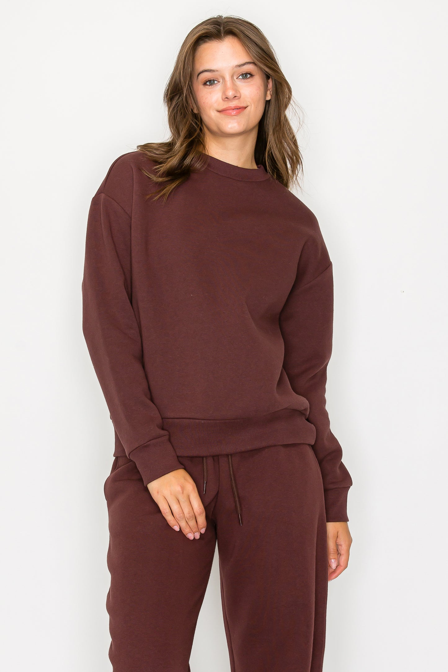 Oversized Crewneck Fleece Sweatshirt