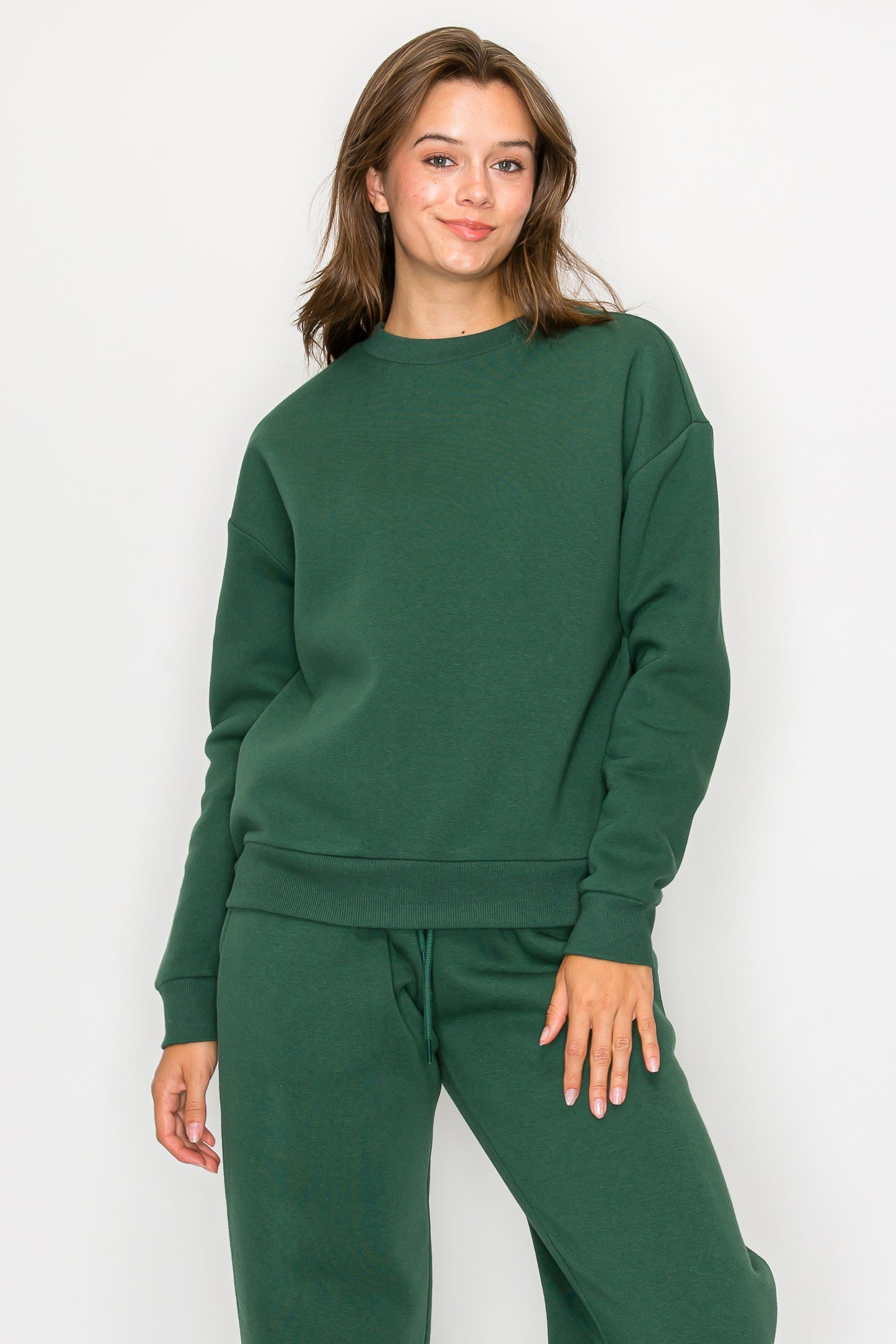 Oversized Crewneck Fleece Sweatshirt