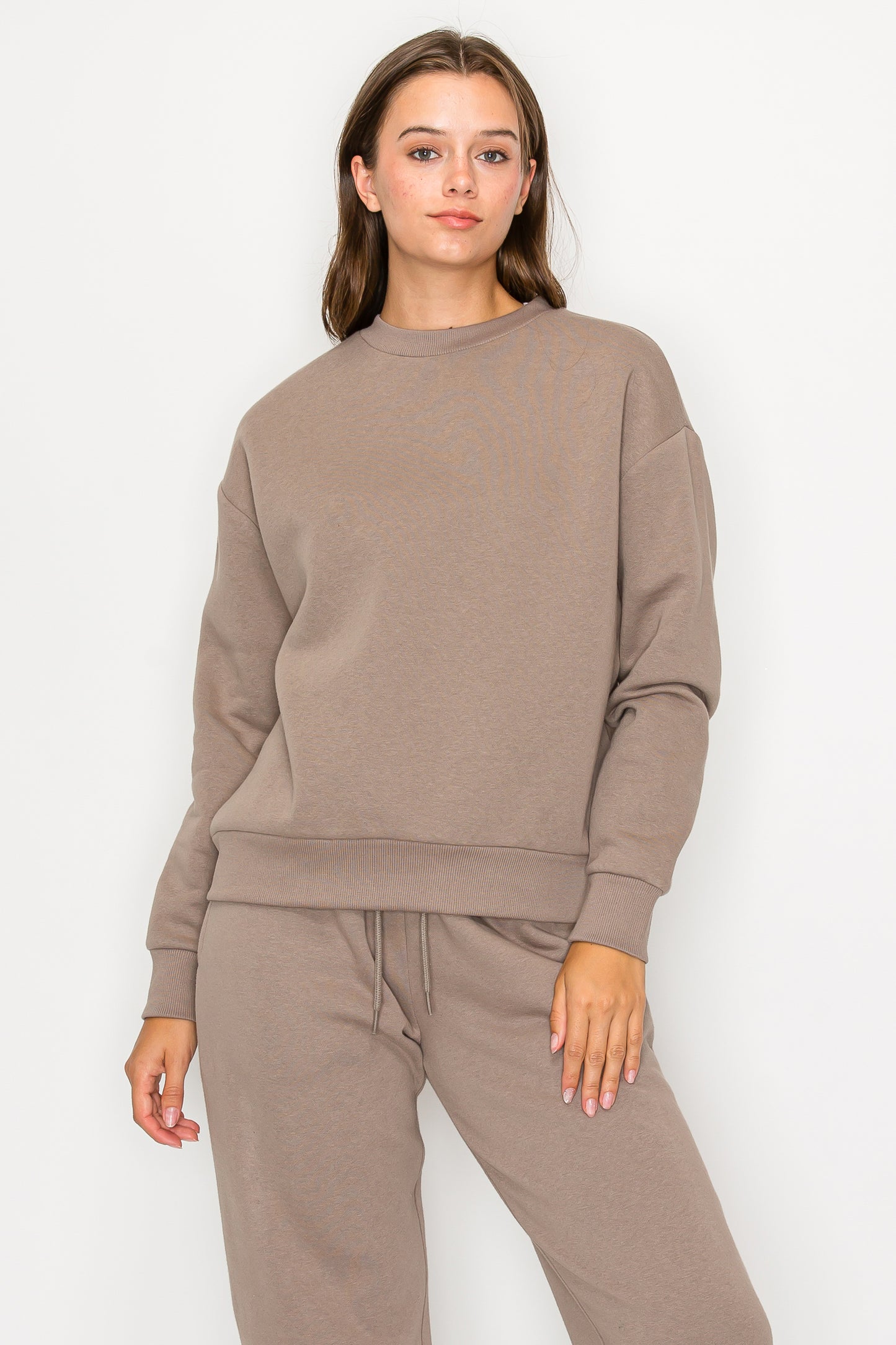 Oversized Crewneck Fleece Sweatshirt