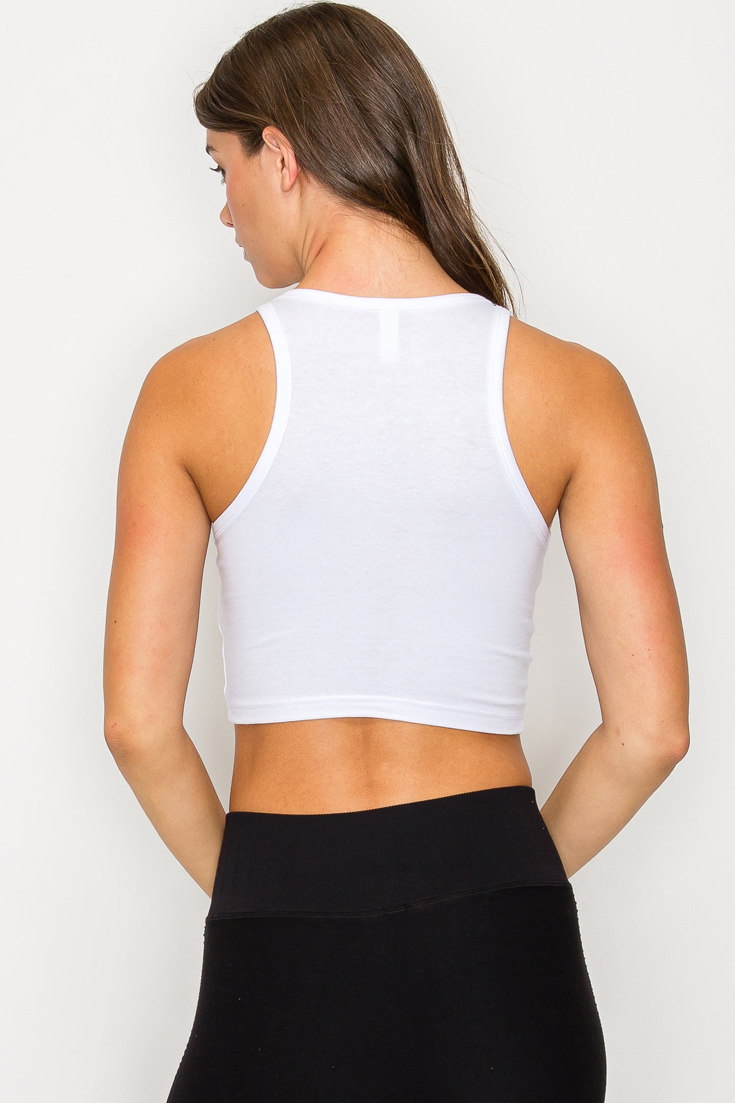 High Neck Sleeveless Crop Tank Top
