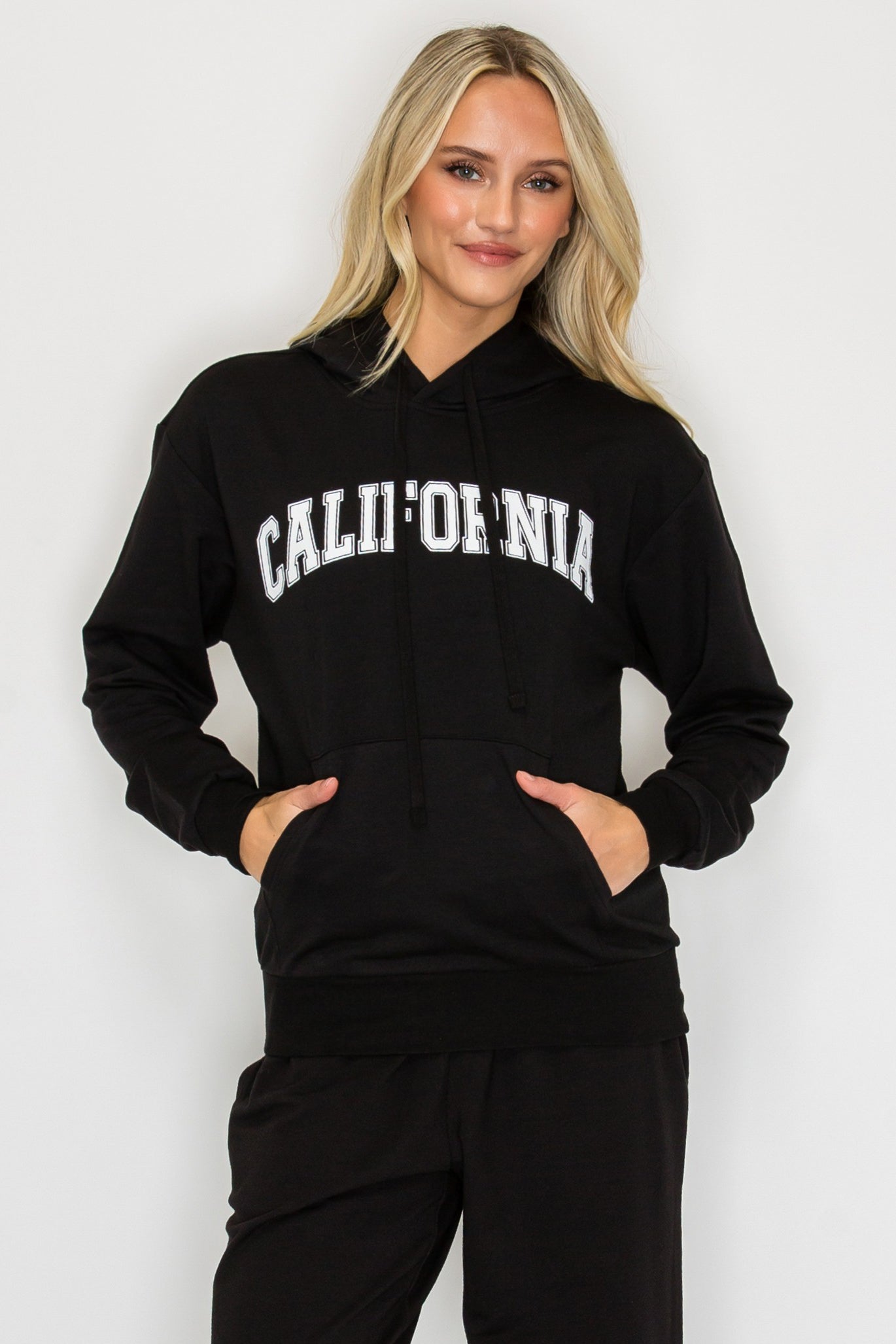 French Terry Pullover Hoodie w/ California Print