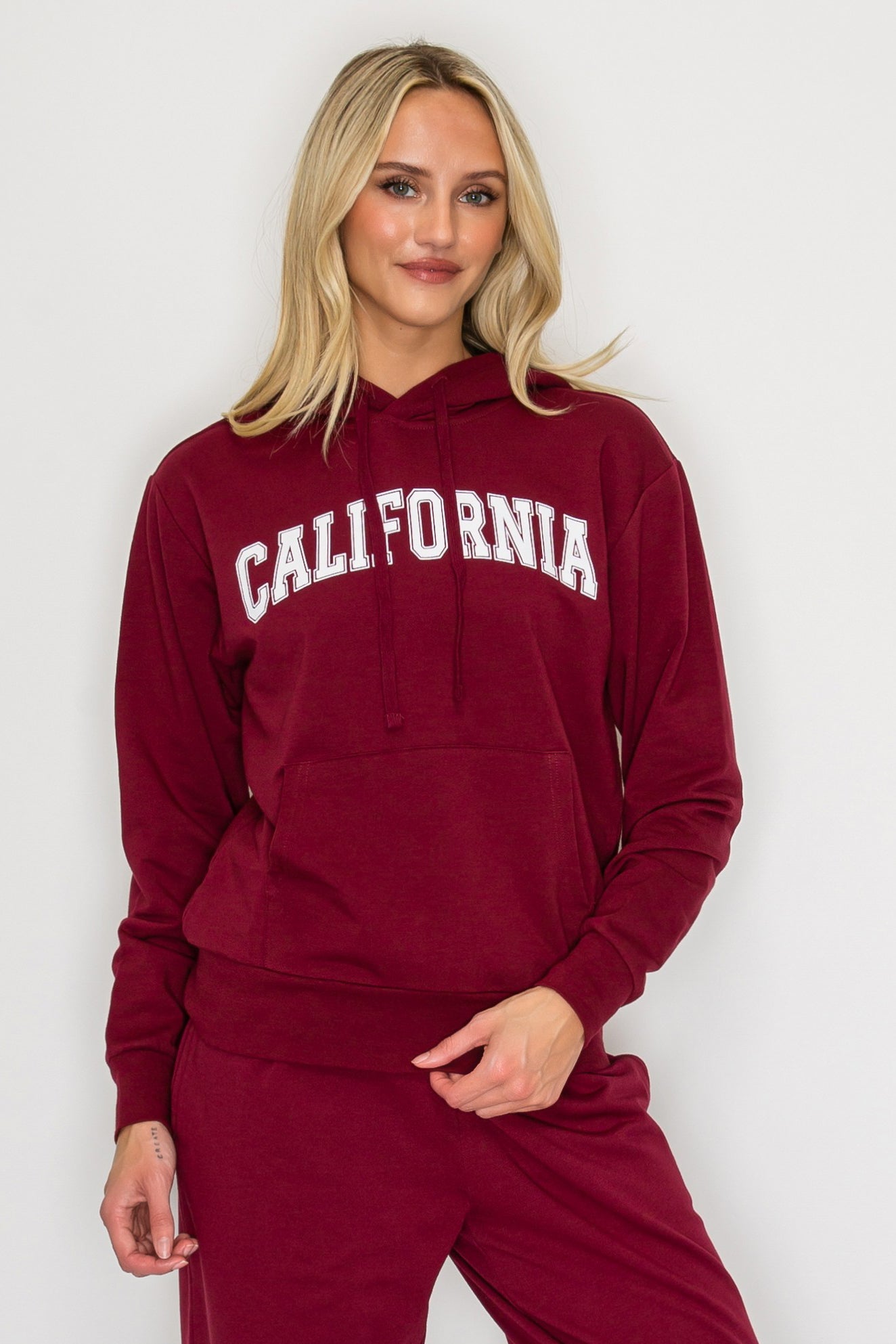 French Terry Pullover Hoodie w/ California Print