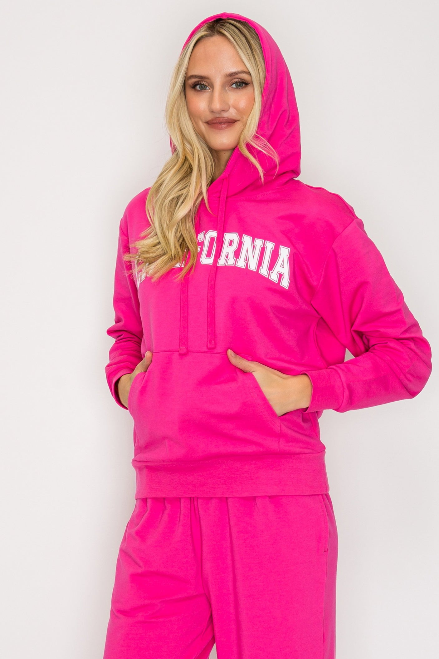 French Terry Pullover Hoodie w/ California Print
