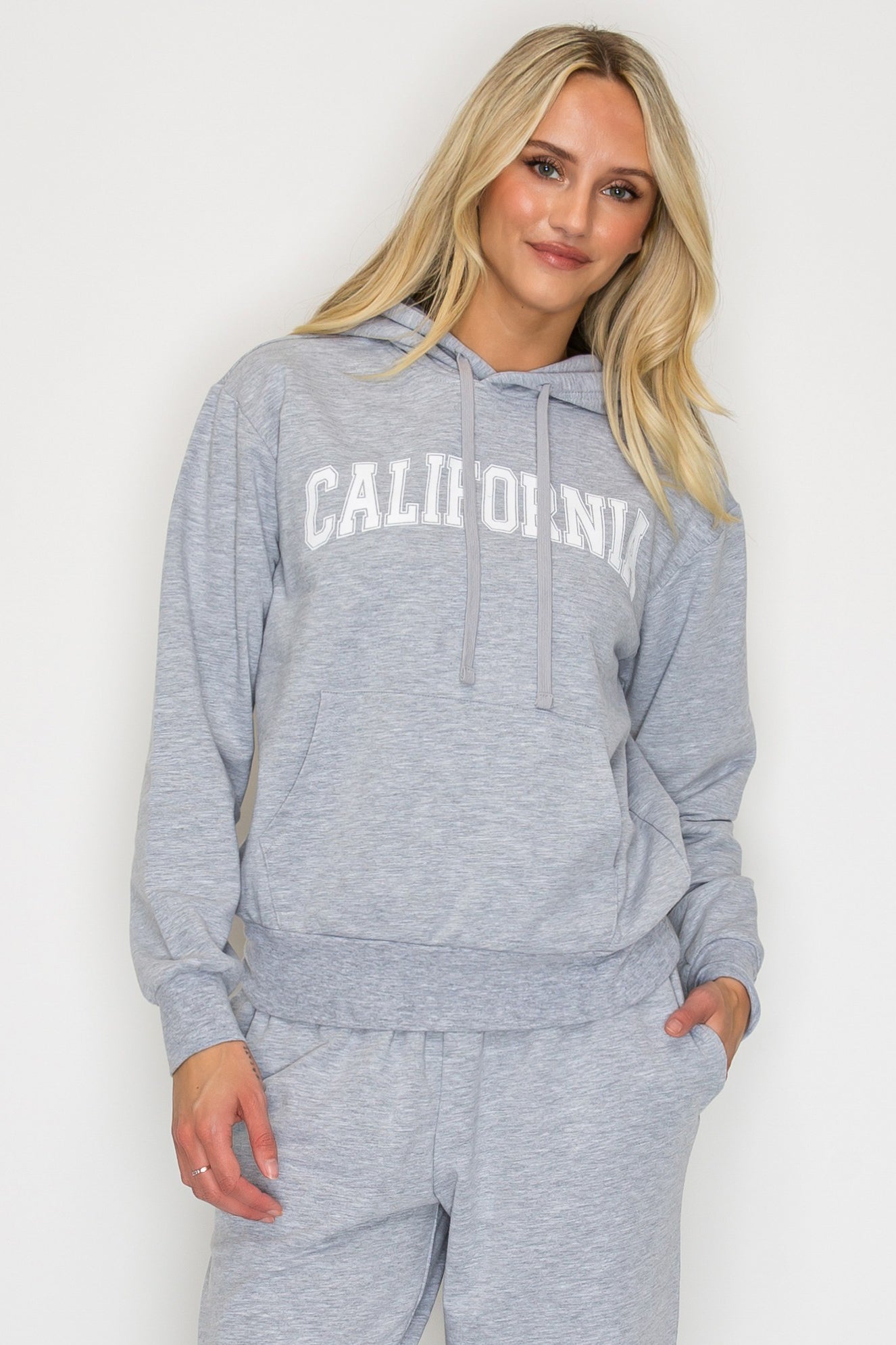 French Terry Pullover Hoodie w/ California Print