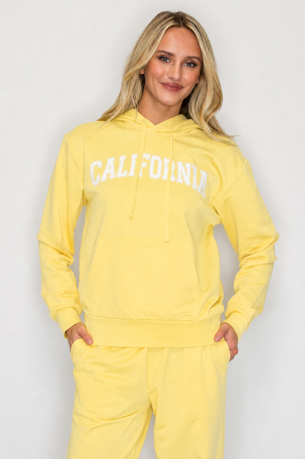 French Terry Pullover Hoodie w/ California Print