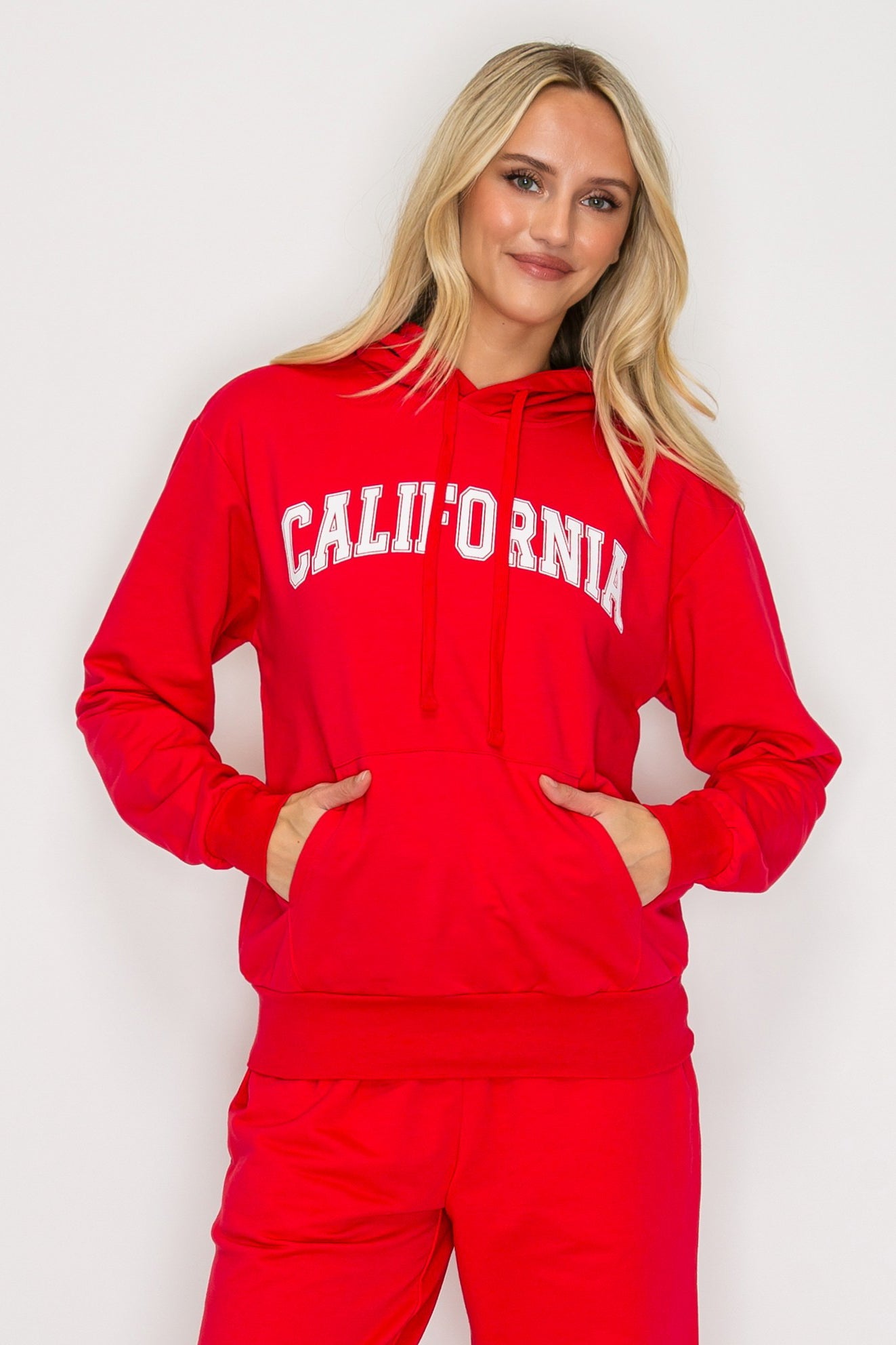 French Terry Pullover Hoodie w/ California Print