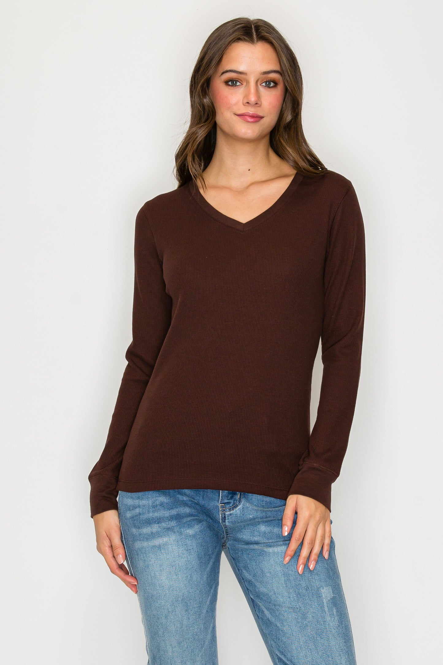 Long Sleeve V-Neck Thermal Top