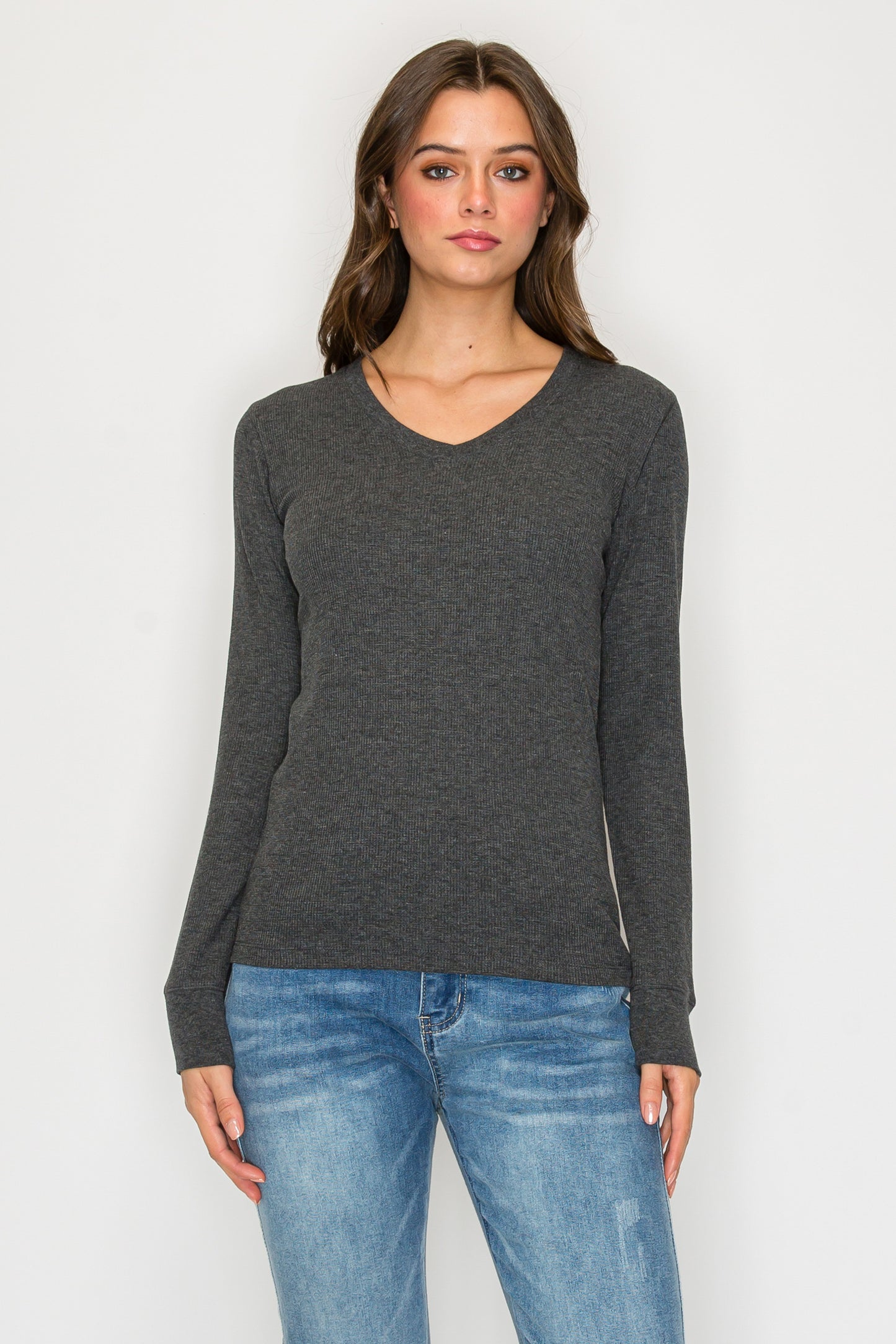 Long Sleeve V-Neck Thermal Top