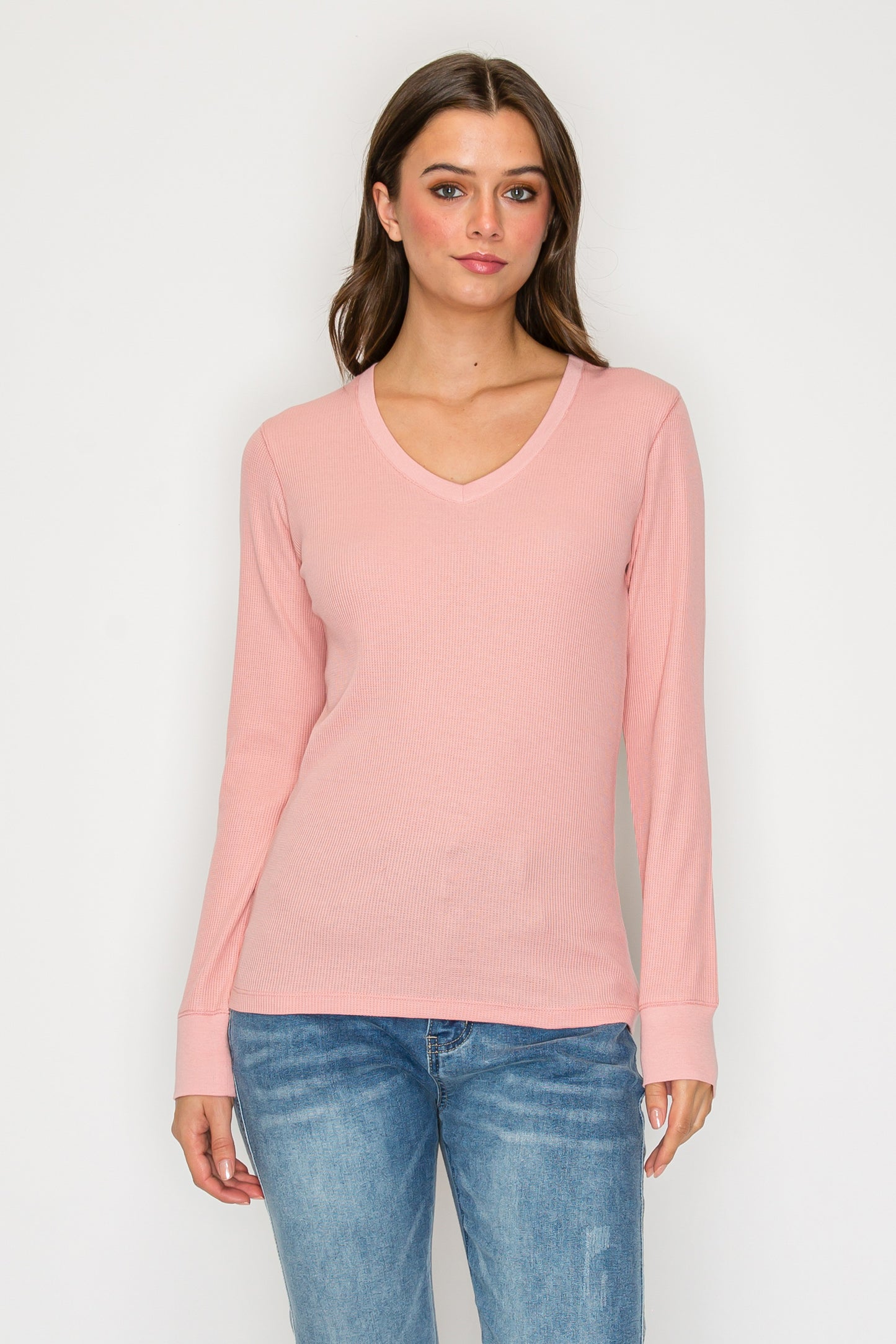 Long Sleeve V-Neck Thermal Top