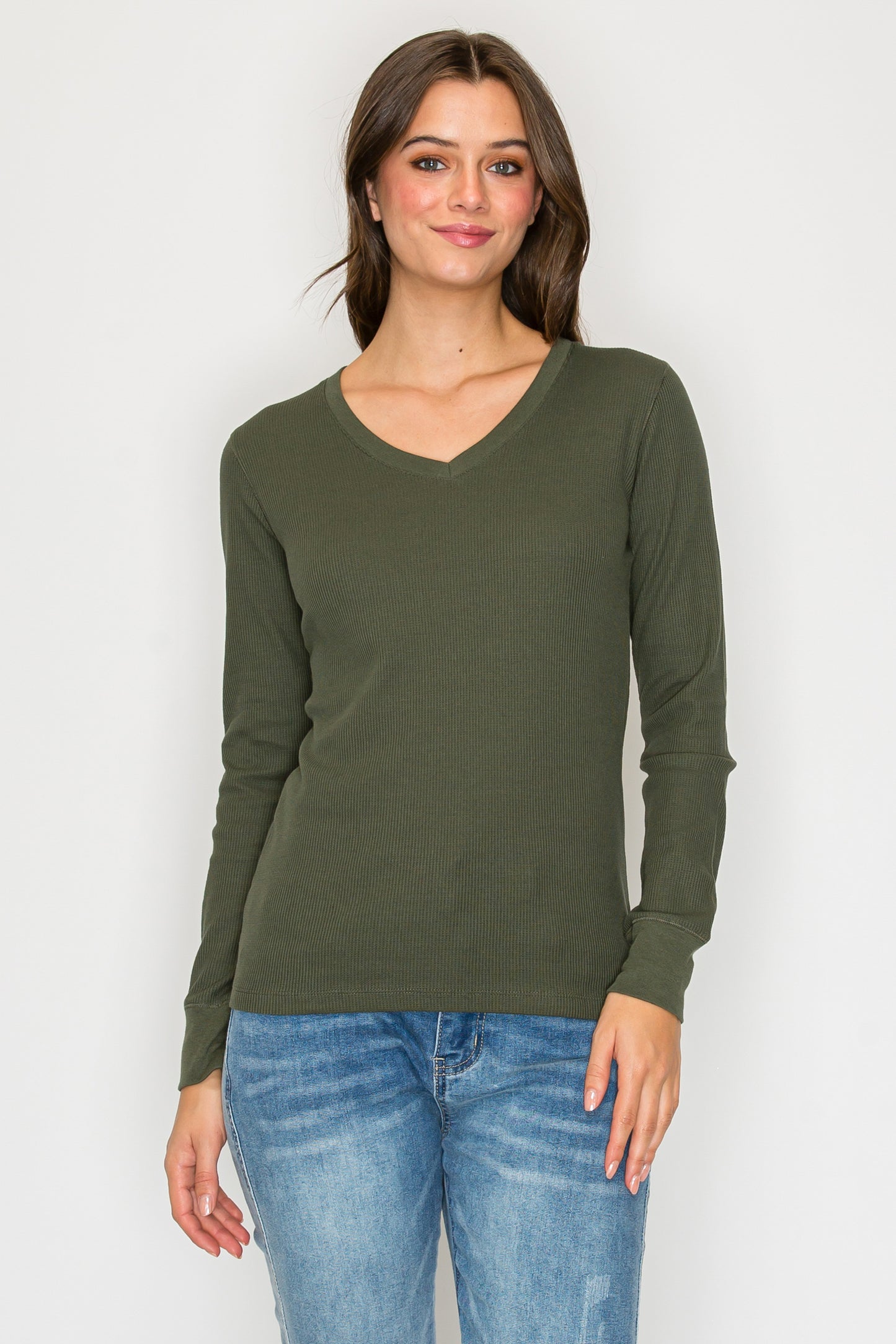 Long Sleeve V-Neck Thermal Top
