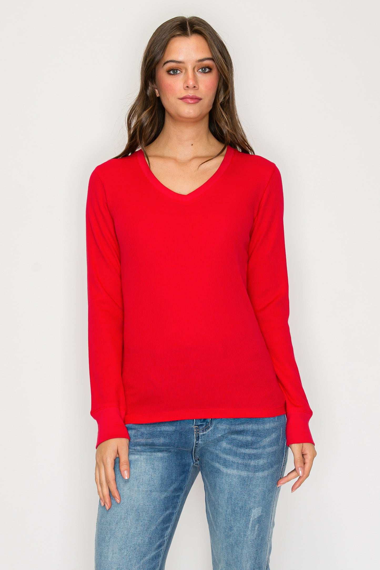 Long Sleeve V-Neck Thermal Top