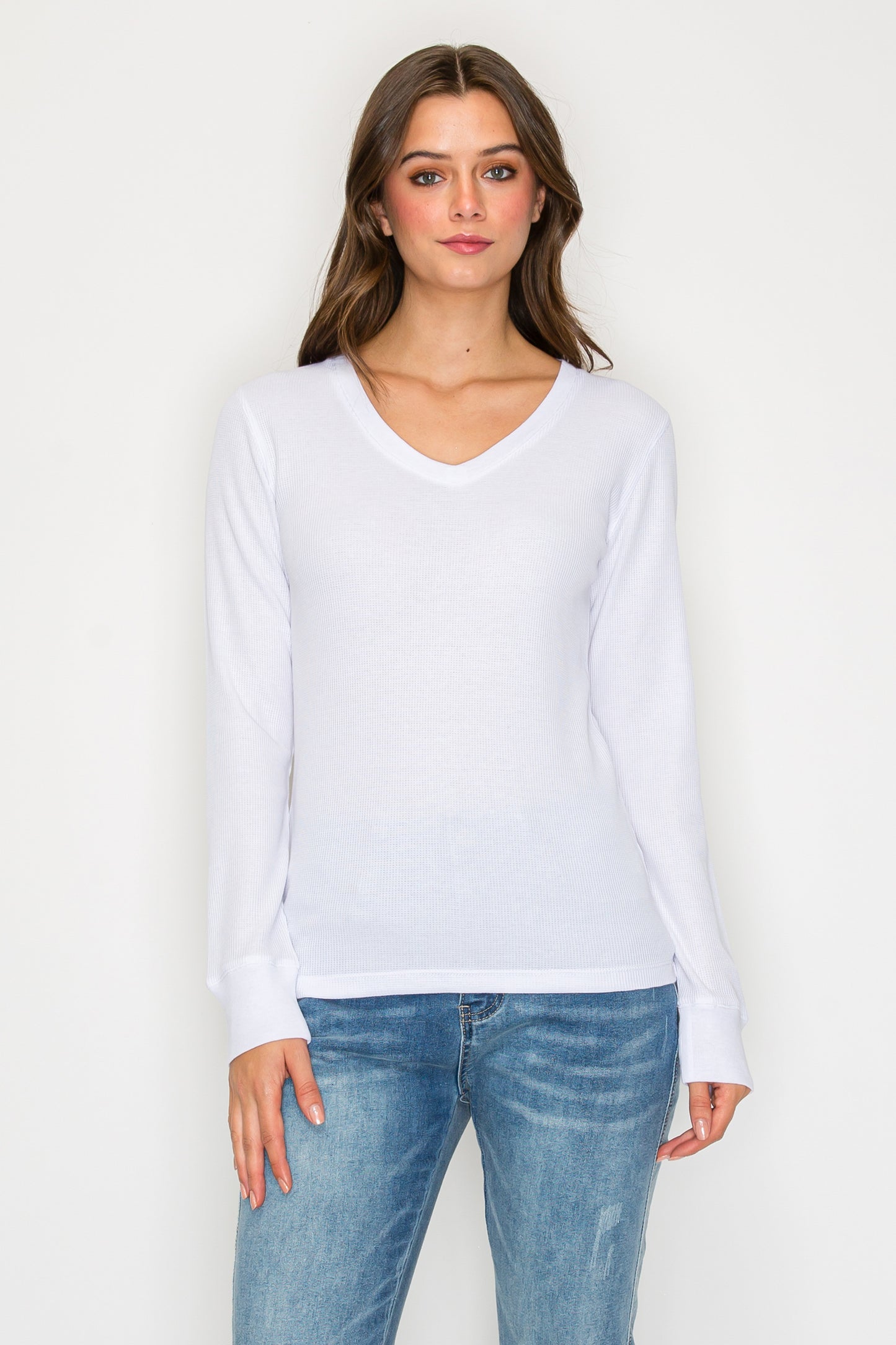 Long Sleeve V-Neck Thermal Top