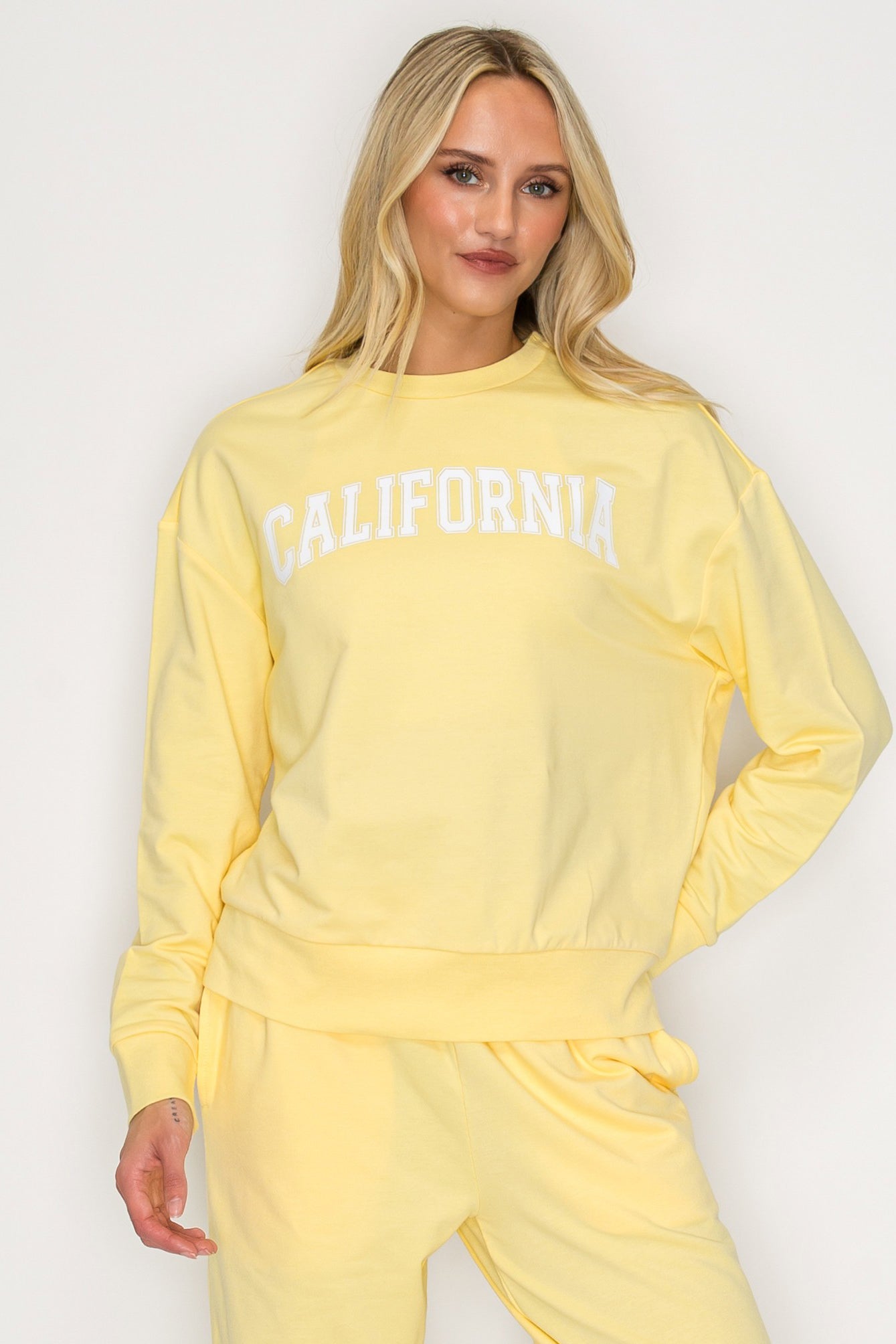 French Terry Crewneck Sweatshirt w/ California Print