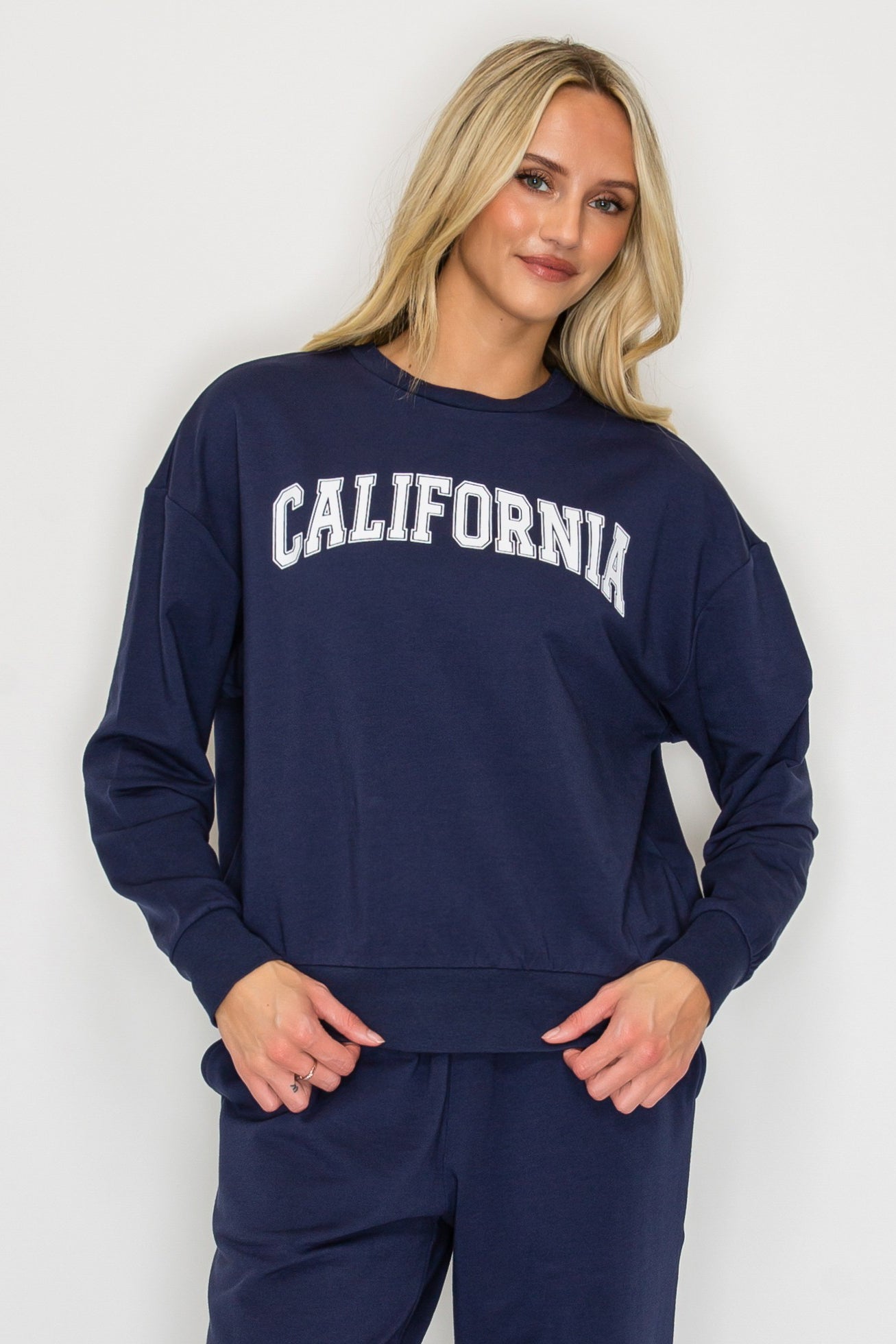 French Terry Crewneck Sweatshirt w/ California Print