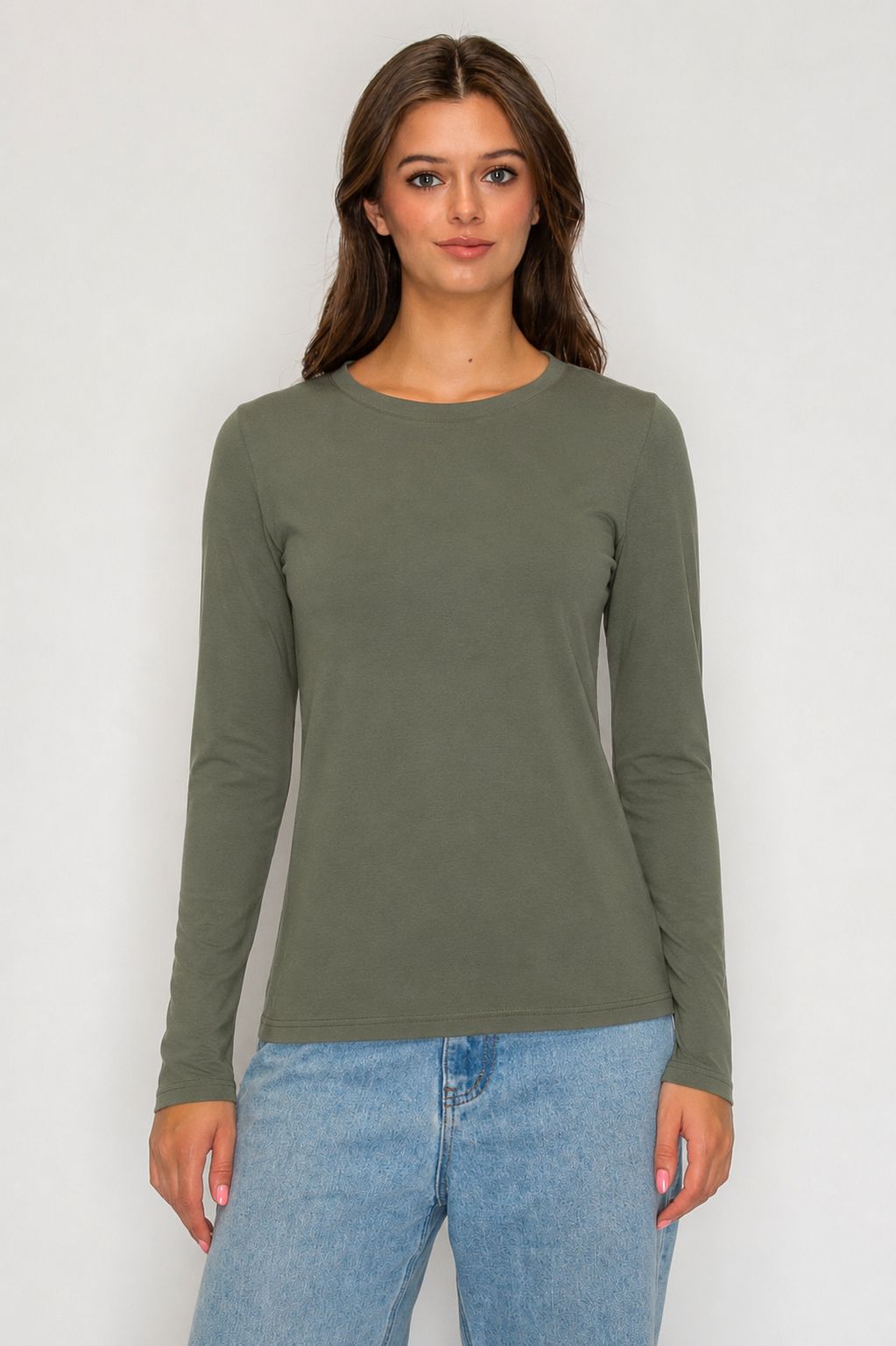 Basic Long Sleeve Round Neck Tee